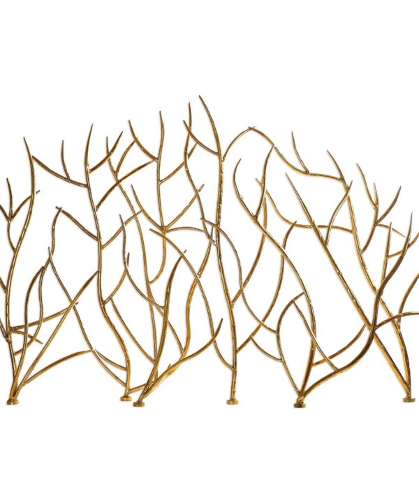 GOLD BRANCHES DECORATIVE FIREPLACE SCREEN DECOR AC0014