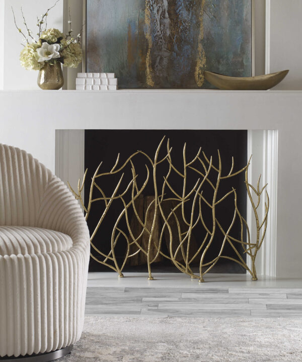 GOLD BRANCHES DECORATIVE FIREPLACE SCREEN DECOR AC0014 - Image 2