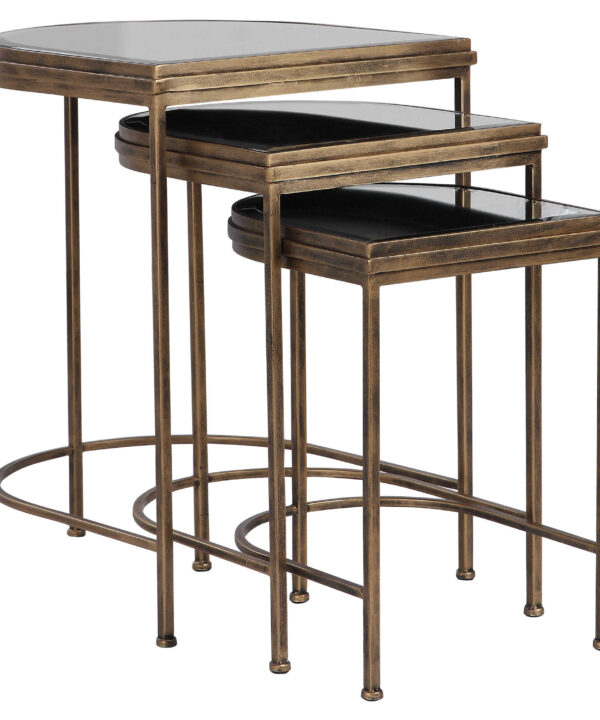 INDIA NESTING TABLES, GOLD, S/3