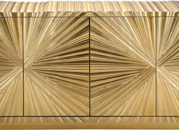 Gold Leaf Finish Wood Console SKU: CO00017