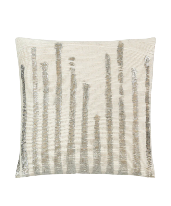 Adele Ivory Silver Velvet Pillow PI00014