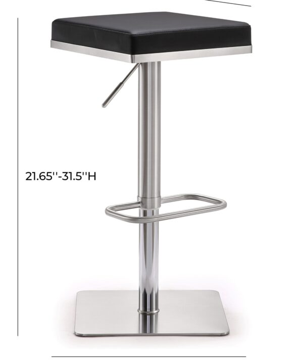 BARI BLACK STAINLESS STEEL BARSTOOL - Image 2