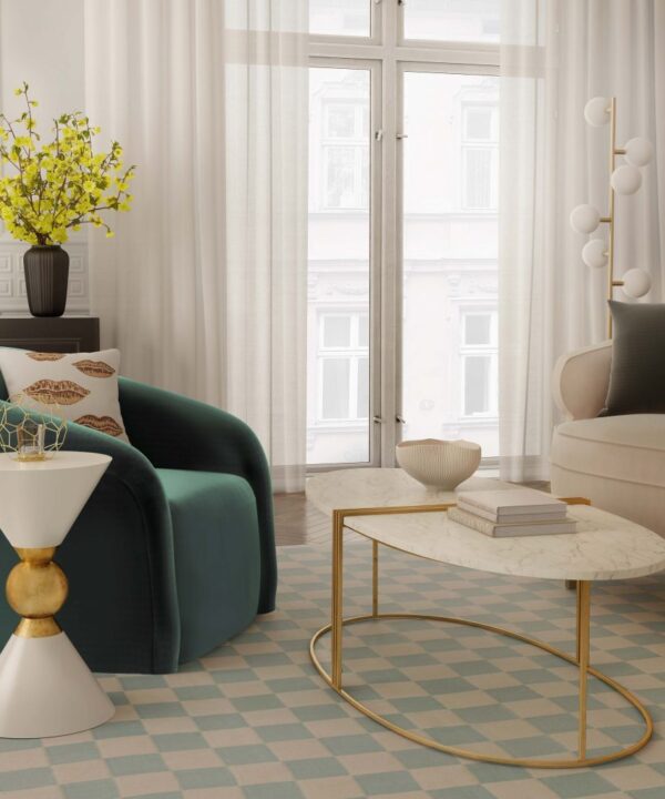 CALEB OVAL WHITE MARBLE COCKTAIL OCCASIONAL TABLE