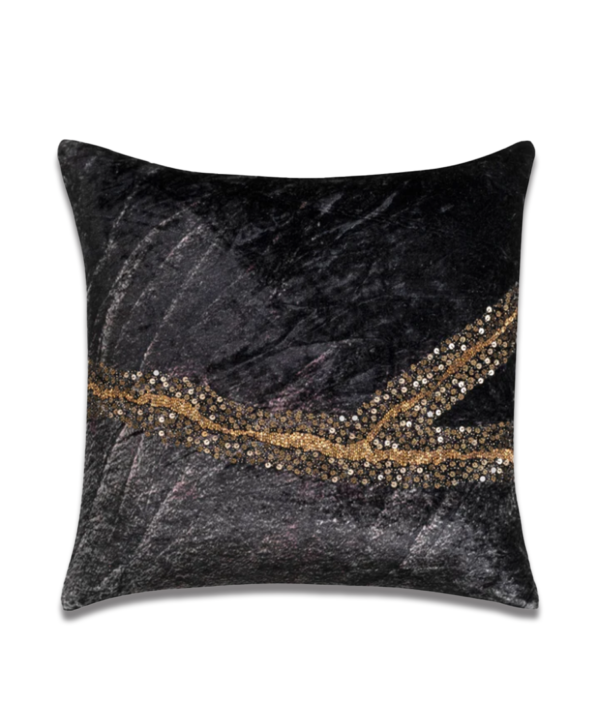 Bella Charcoal Gold Digital Pillow PI00021