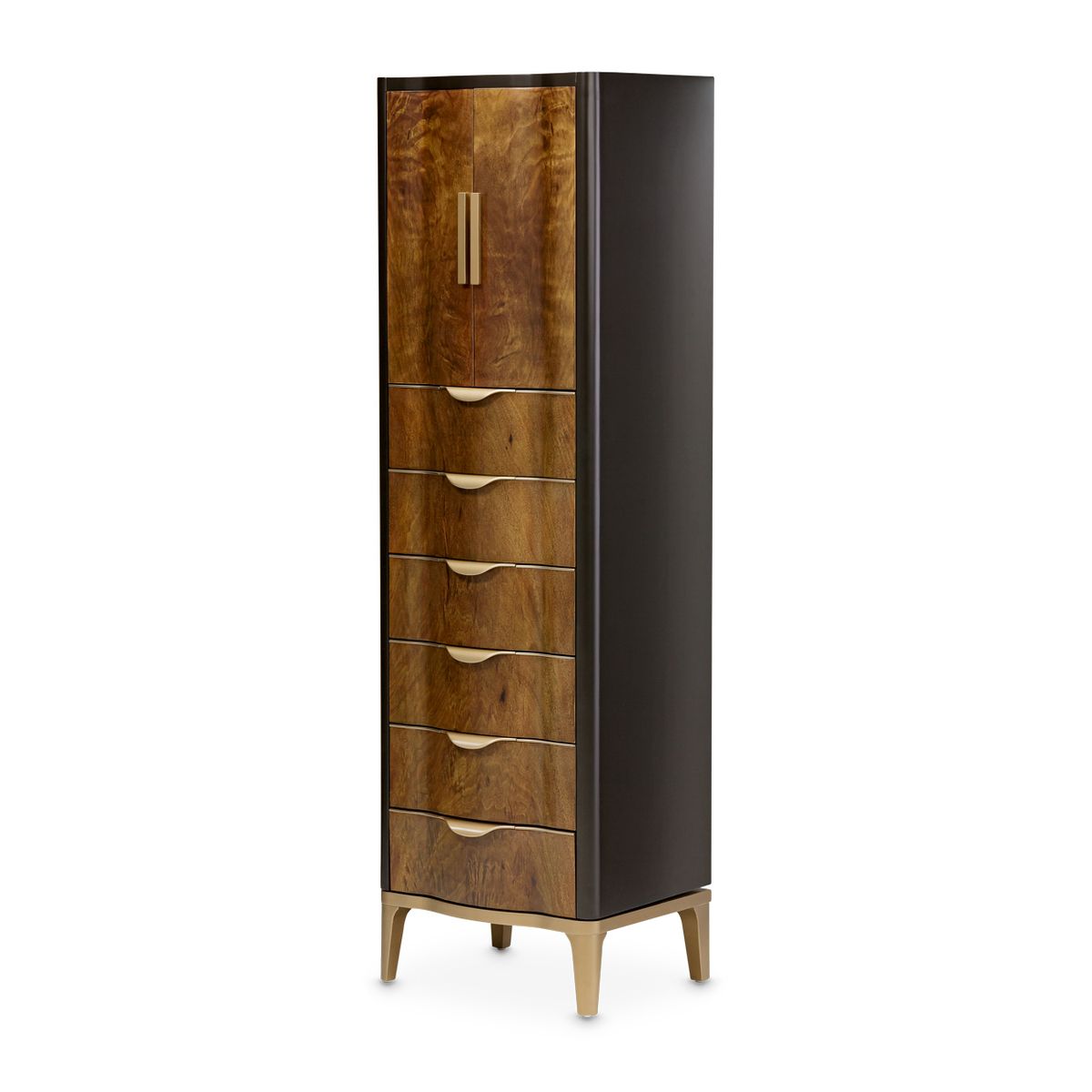 AICO Malibu Crest Swivel Lingerie Chest in Crotch Mahogany image