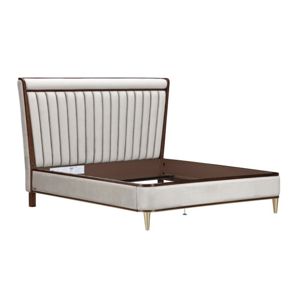 AICO Furniture Houston King Channel Tufted Bed in Walnut image