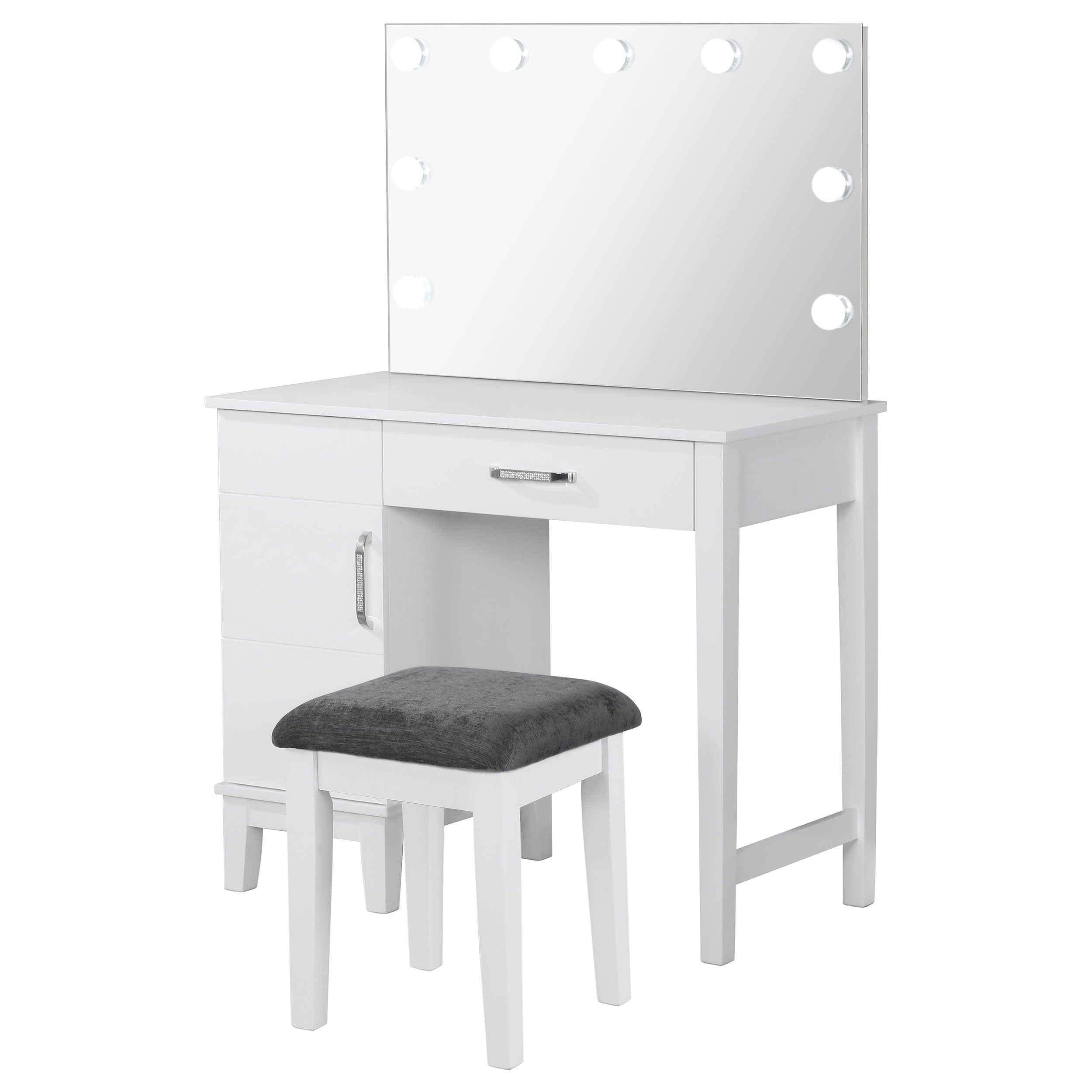 Elijah Makeup Vanity Table with LED Mirror and Stool - Luxe Home Furnishings (Jersey City, NJ)