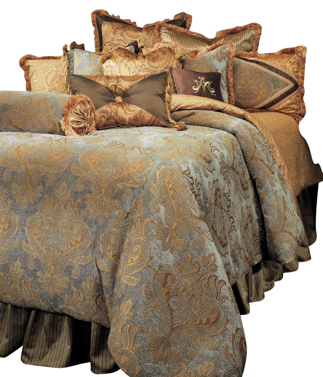Elizabeth 12-pc Queen Comforter Set in Aqua - Luxe Home Furnishings (Jersey City, NJ)