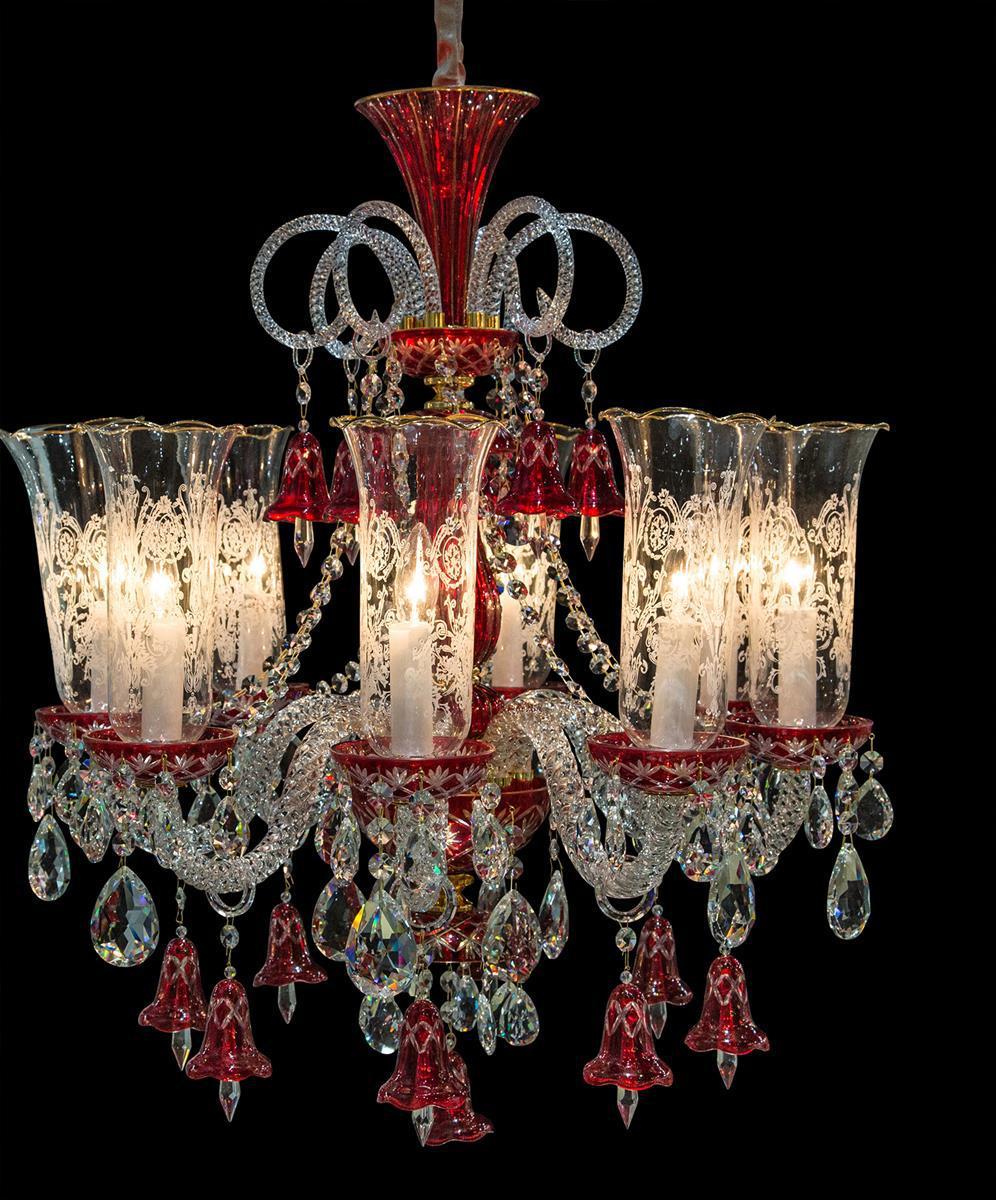 Lighting Winter Palace 8 Light Chandelier in Red, Clear and Gold - Luxe Home Furnishings (Jersey City, NJ)