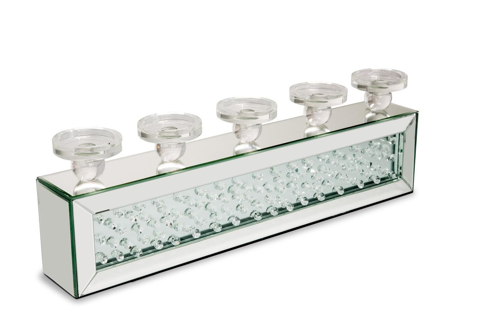 Montreal Rect.Mirror Framed Candle Hldr.w/Crystal Accents - Luxe Home Furnishings (Jersey City, NJ)