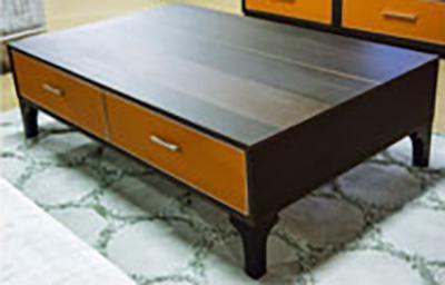 21 Cosmopolitan Rectangular Cocktail Table in Umber/Orange - Luxe Home Furnishings (Jersey City, NJ)