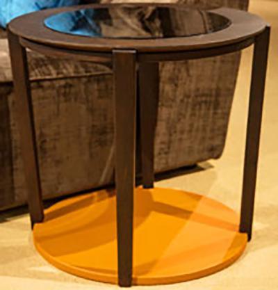 21 Cosmopolitan Round End Table in Umber/Orange - Luxe Home Furnishings (Jersey City, NJ)
