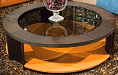 21 Cosmopolitan Round Cocktail Table in Umber/Orange - Luxe Home Furnishings (Jersey City, NJ)