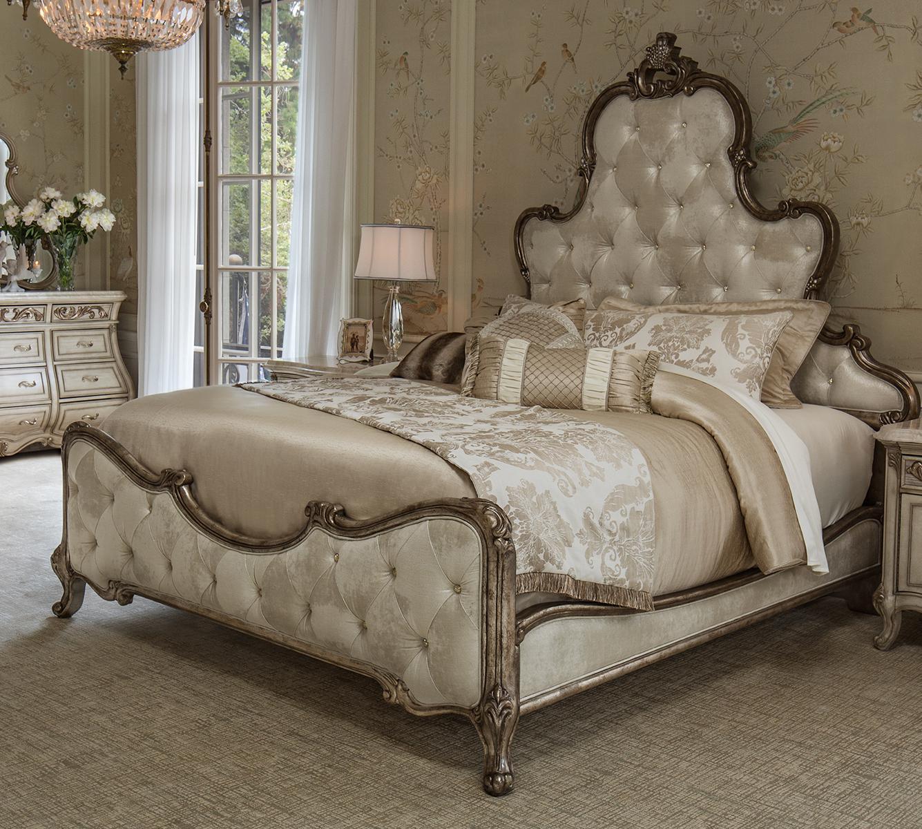 Platine de Royale Queen Panel Bed in Antique Platinum 09000QNPL3-101 - Luxe Home Furnishings (Jersey City, NJ)