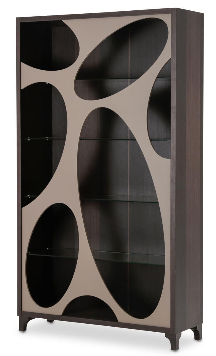 21 Cosmopolitan Curio Side Cabinet in Taupe/Umber - Luxe Home Furnishings (Jersey City, NJ)
