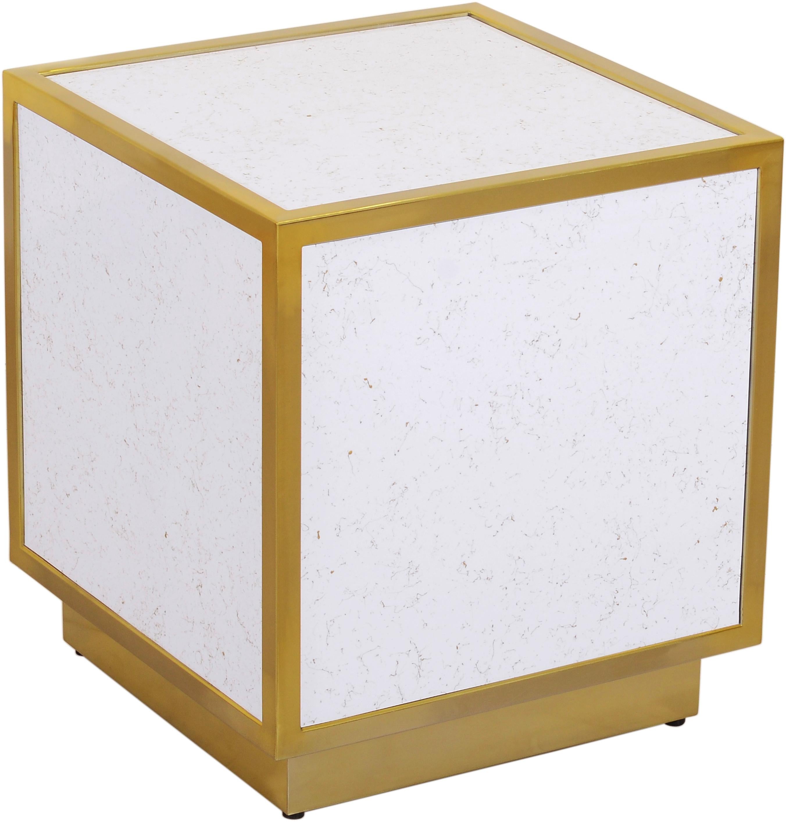 Glitz White Faux Marble End Table - Luxe Home Furnishings (Jersey City, NJ)
