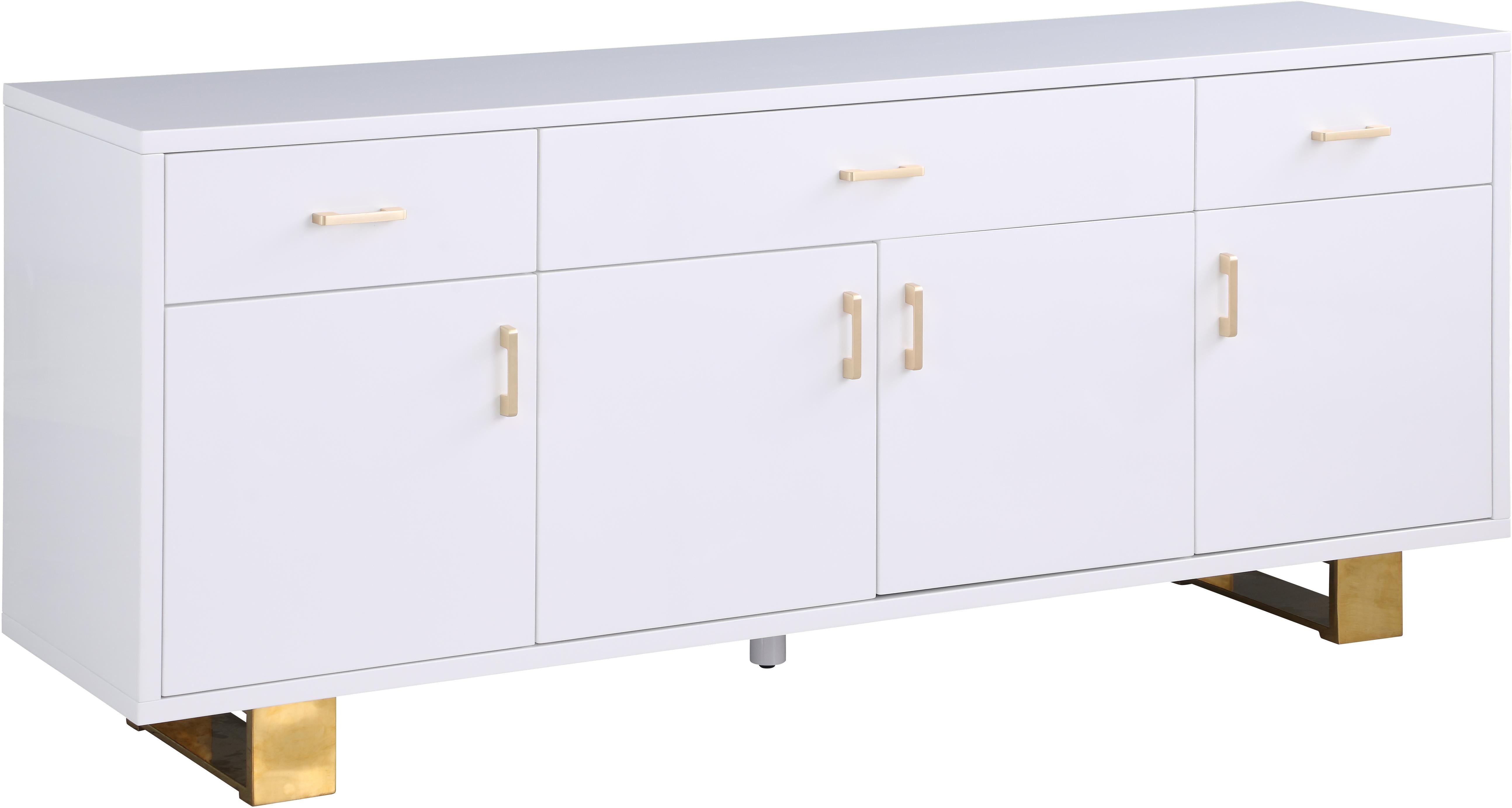 Excel White Lacquer Sideboard/Buffet - Luxe Home Furnishings (Jersey City, NJ)