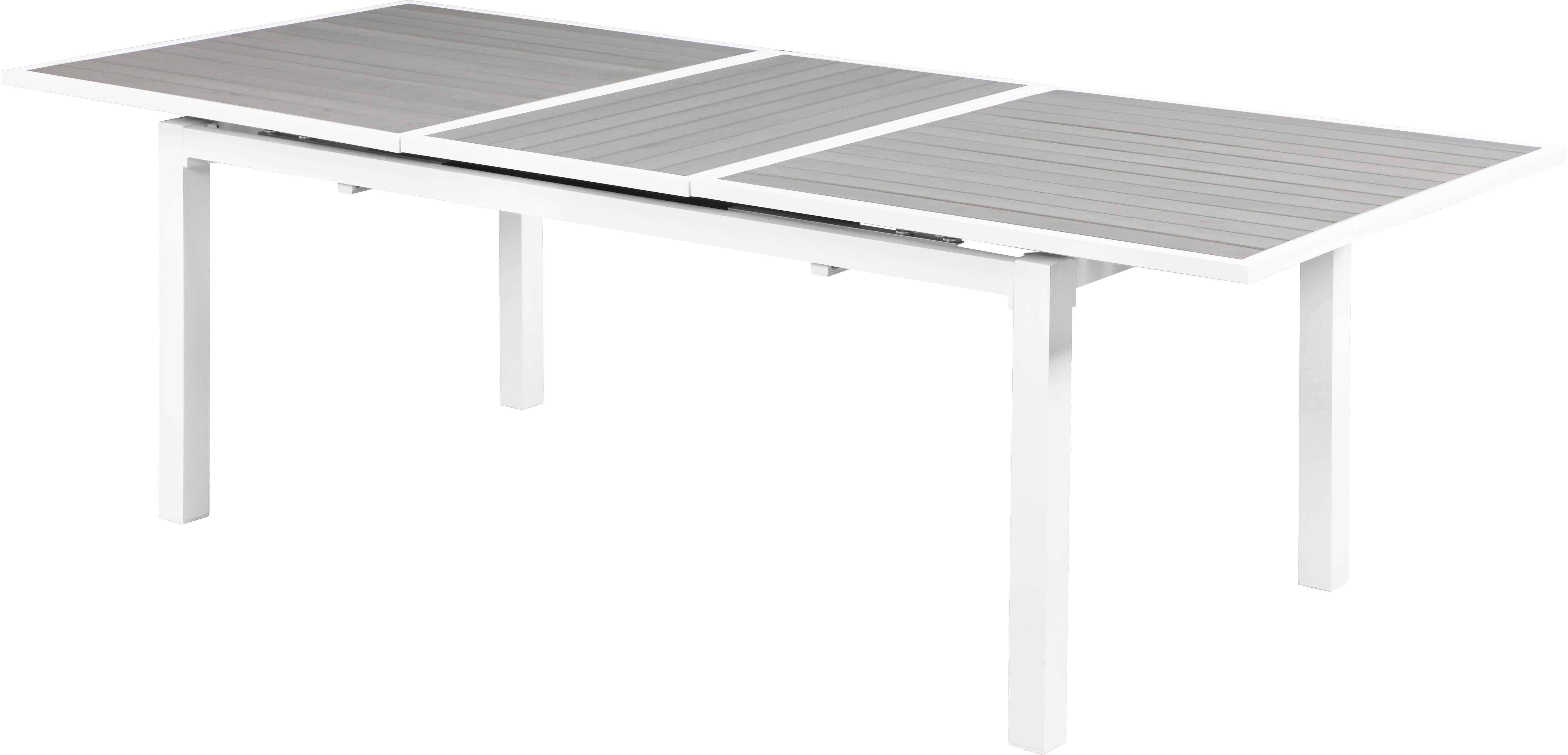Nizuc Grey manufactured wood Outdoor Patio Extendable Aluminum Dining Table - Luxe Home Furnishings (Jersey City, NJ)