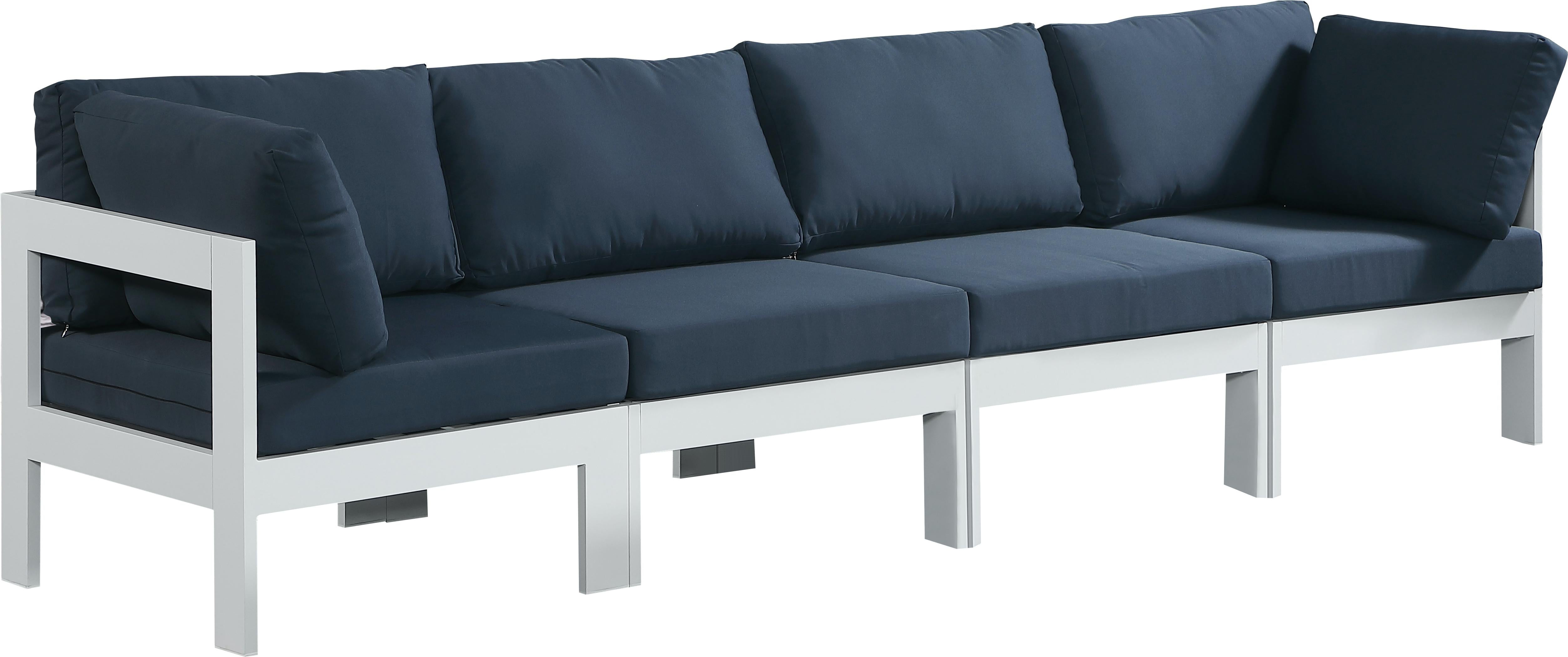 Nizuc Navy Waterproof Fabric Outdoor Patio Modular Sofa - Luxe Home Furnishings (Jersey City, NJ)