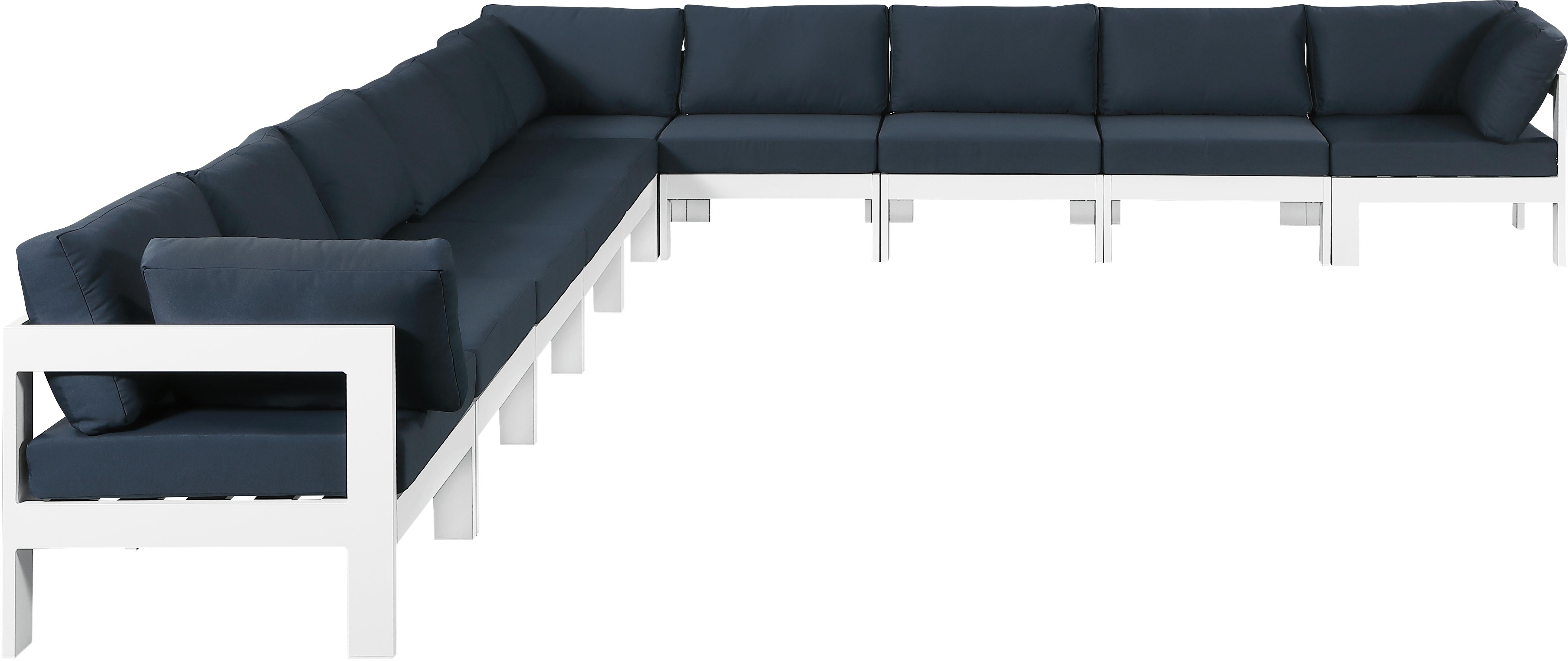 Nizuc Navy Waterproof Fabric Outdoor Patio Modular Sectional - Luxe Home Furnishings (Jersey City, NJ)