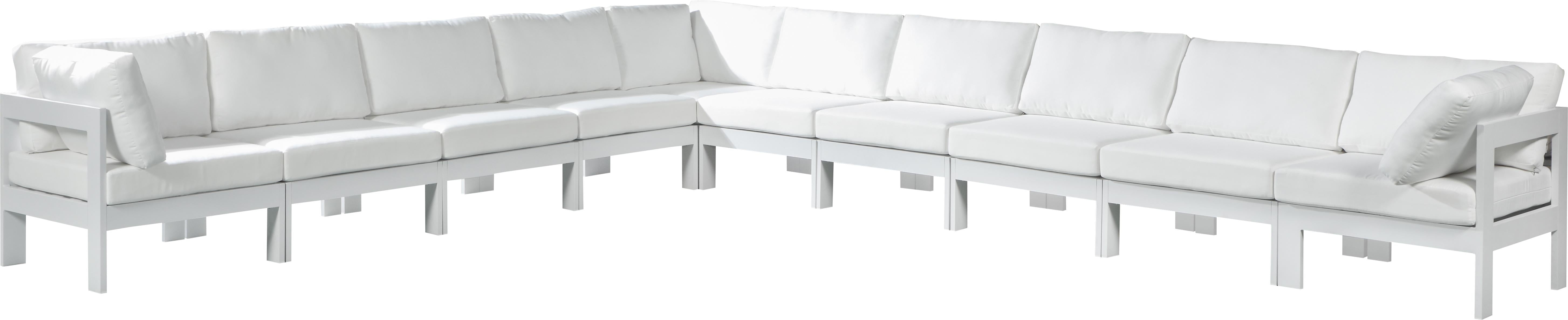 Nizuc White Waterproof Fabric Outdoor Patio Modular Sectional - Luxe Home Furnishings (Jersey City, NJ)