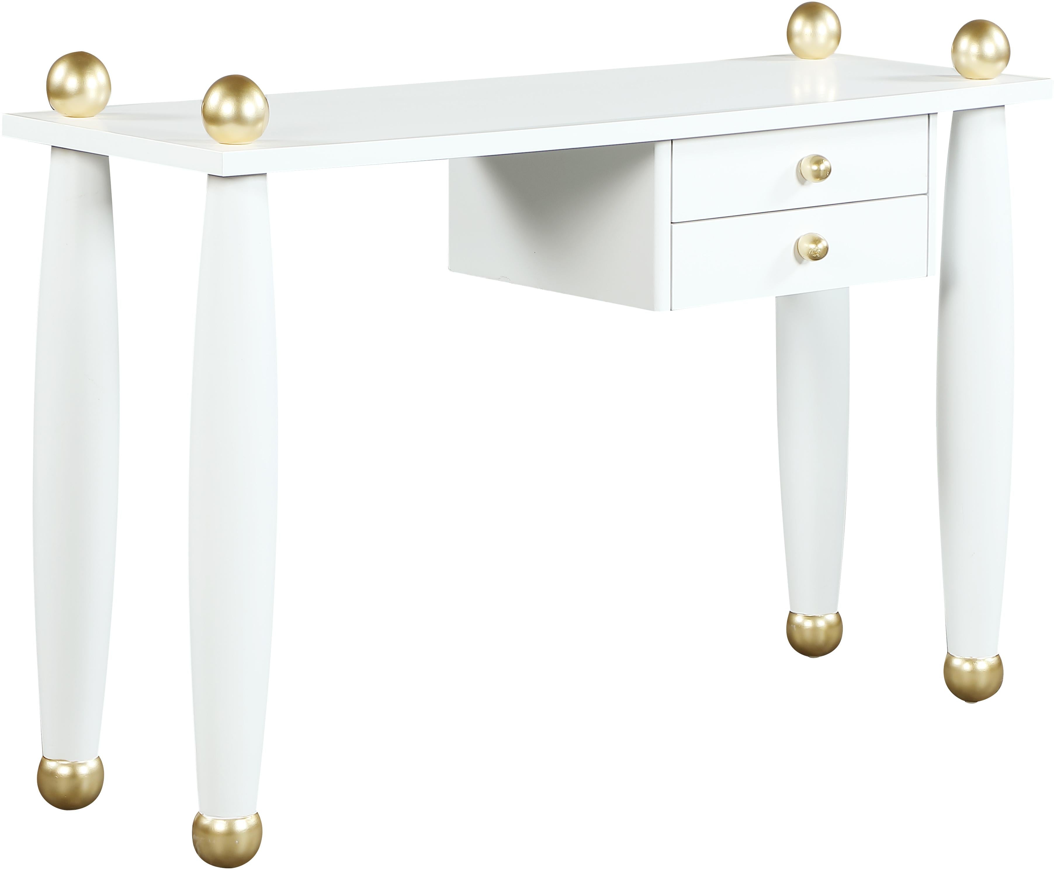 Etro White / Gold Desk/Console - Luxe Home Furnishings (Jersey City, NJ)