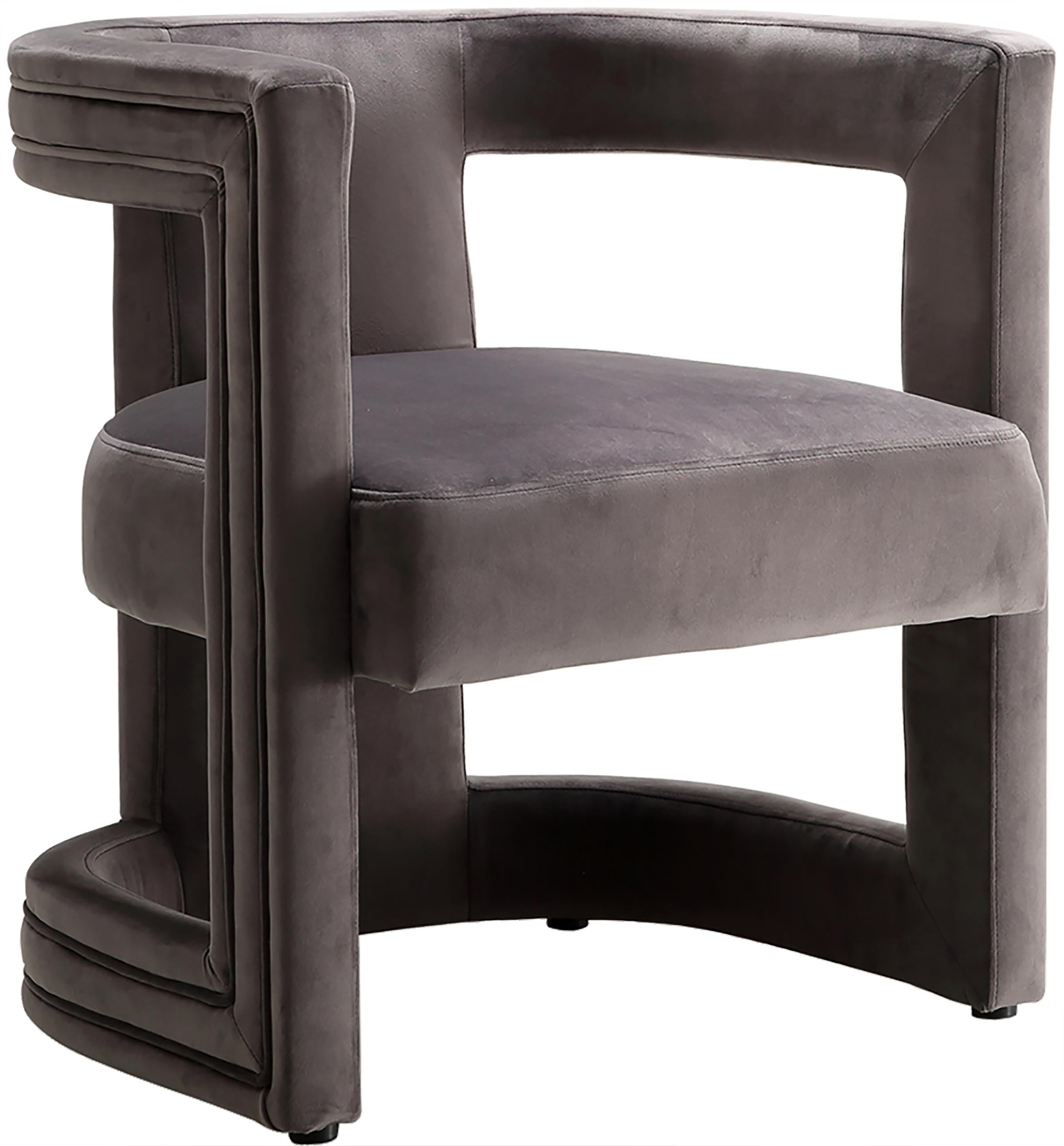 Blair Grey Velvet Accent Chair - Luxe Home Furnishings (Jersey City, NJ)