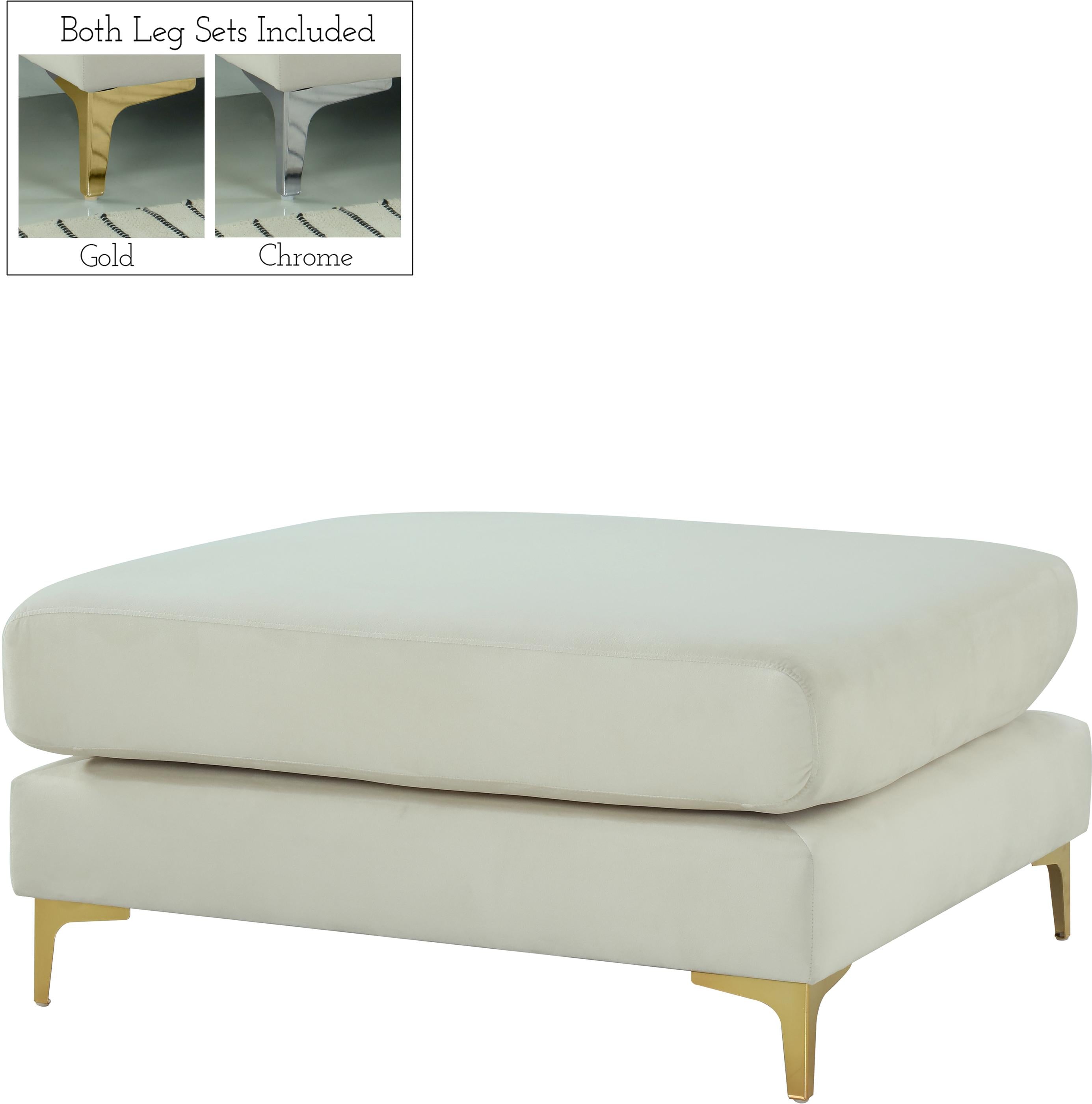 Julia Cream Velvet Modular Ottoman - Luxe Home Furnishings (Jersey City, NJ)