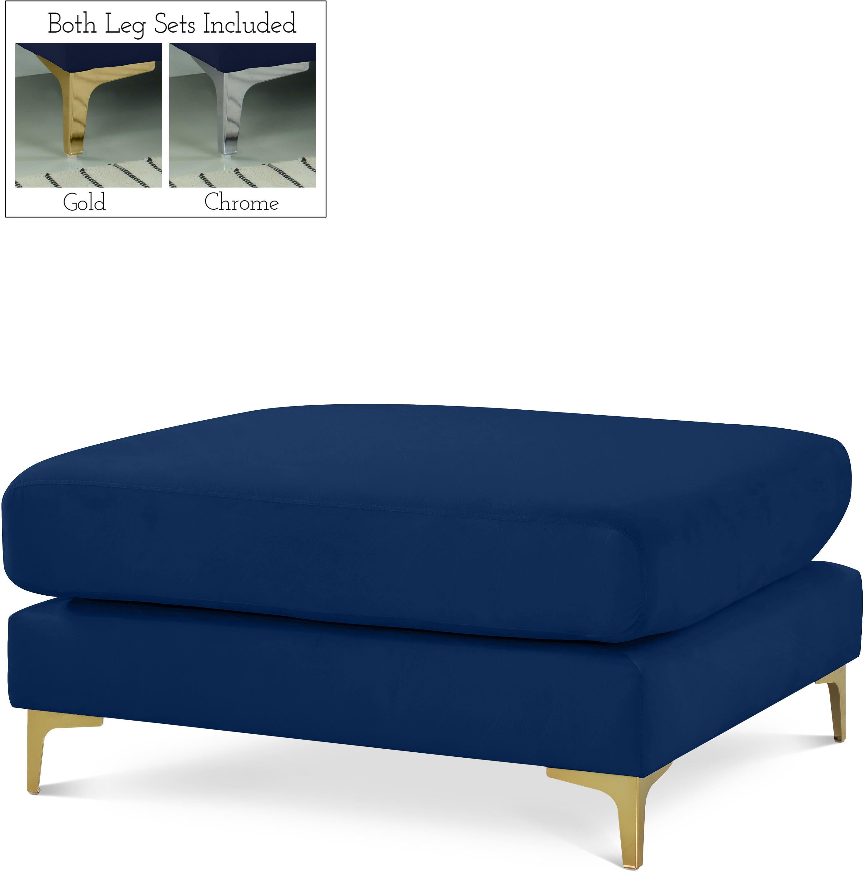 Julia Navy Velvet Modular Ottoman - Luxe Home Furnishings (Jersey City, NJ)