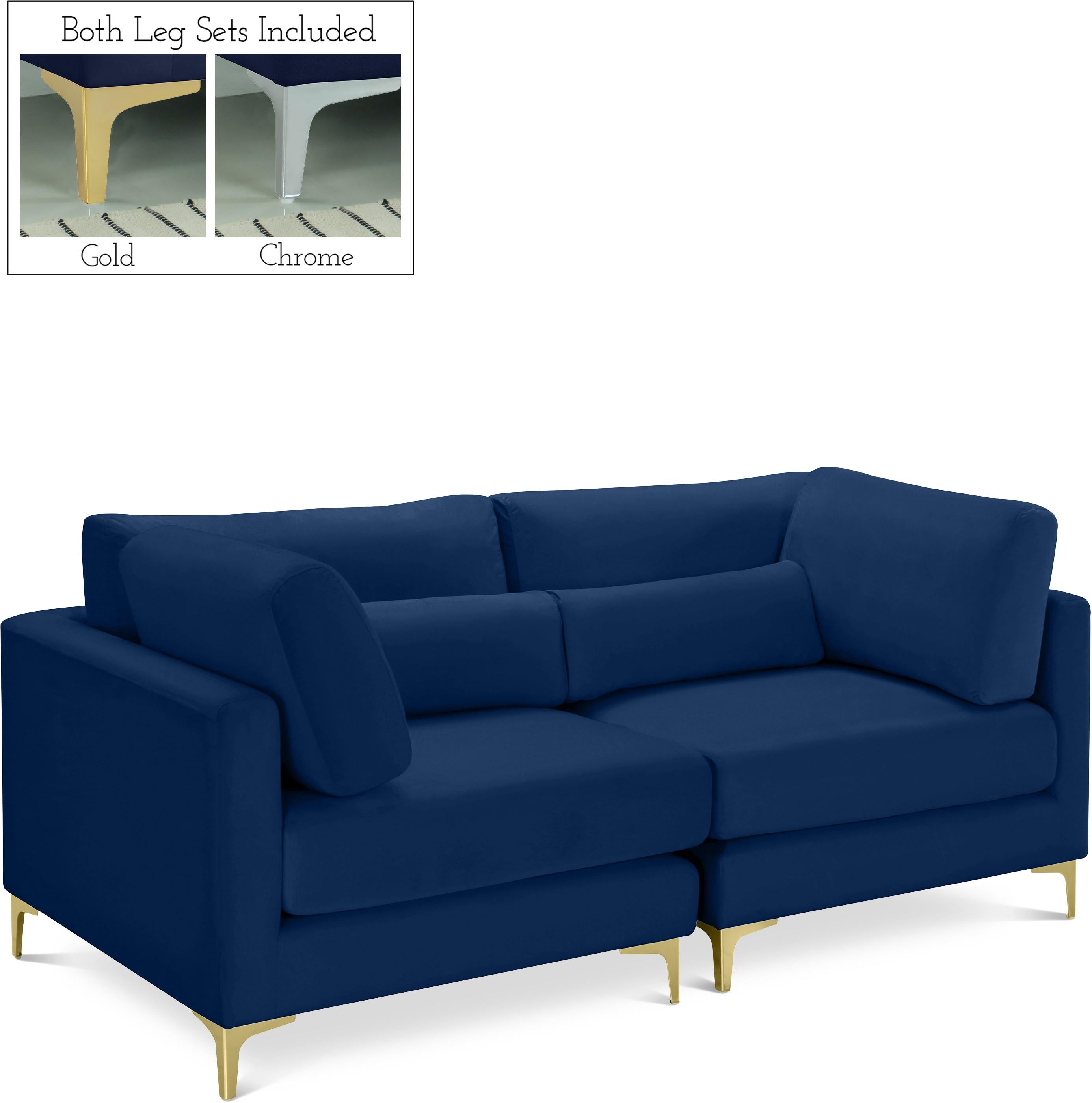 Julia Navy Velvet Modular Sofa - Luxe Home Furnishings (Jersey City, NJ)