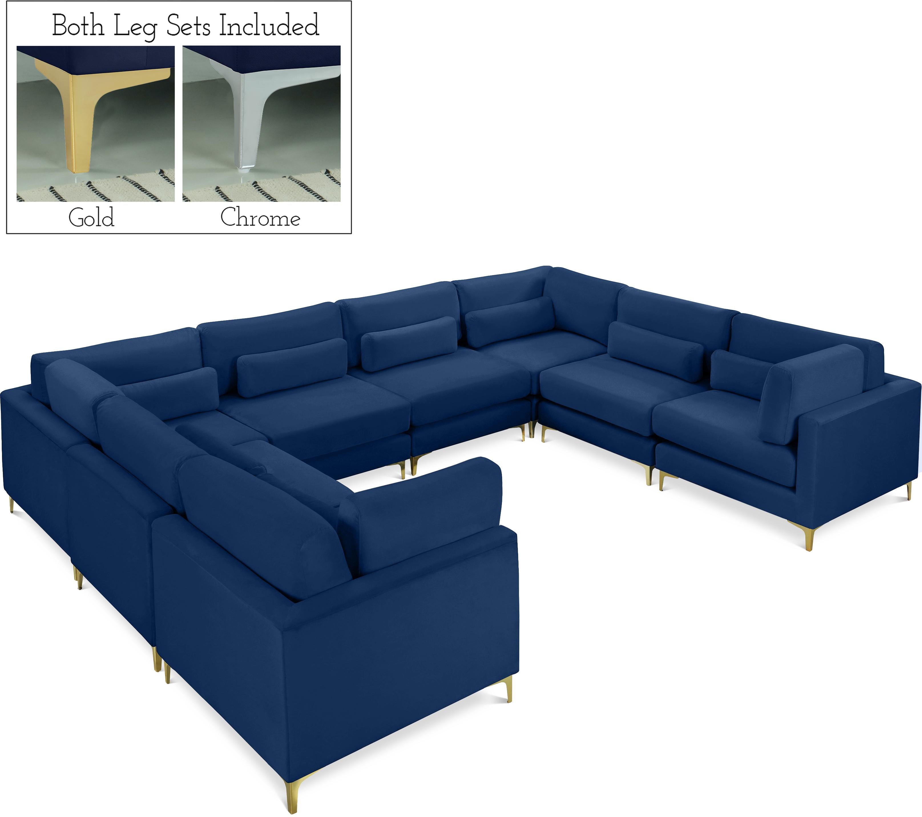 Julia Navy Velvet Modular Sectional (8 Boxes) - Luxe Home Furnishings (Jersey City, NJ)