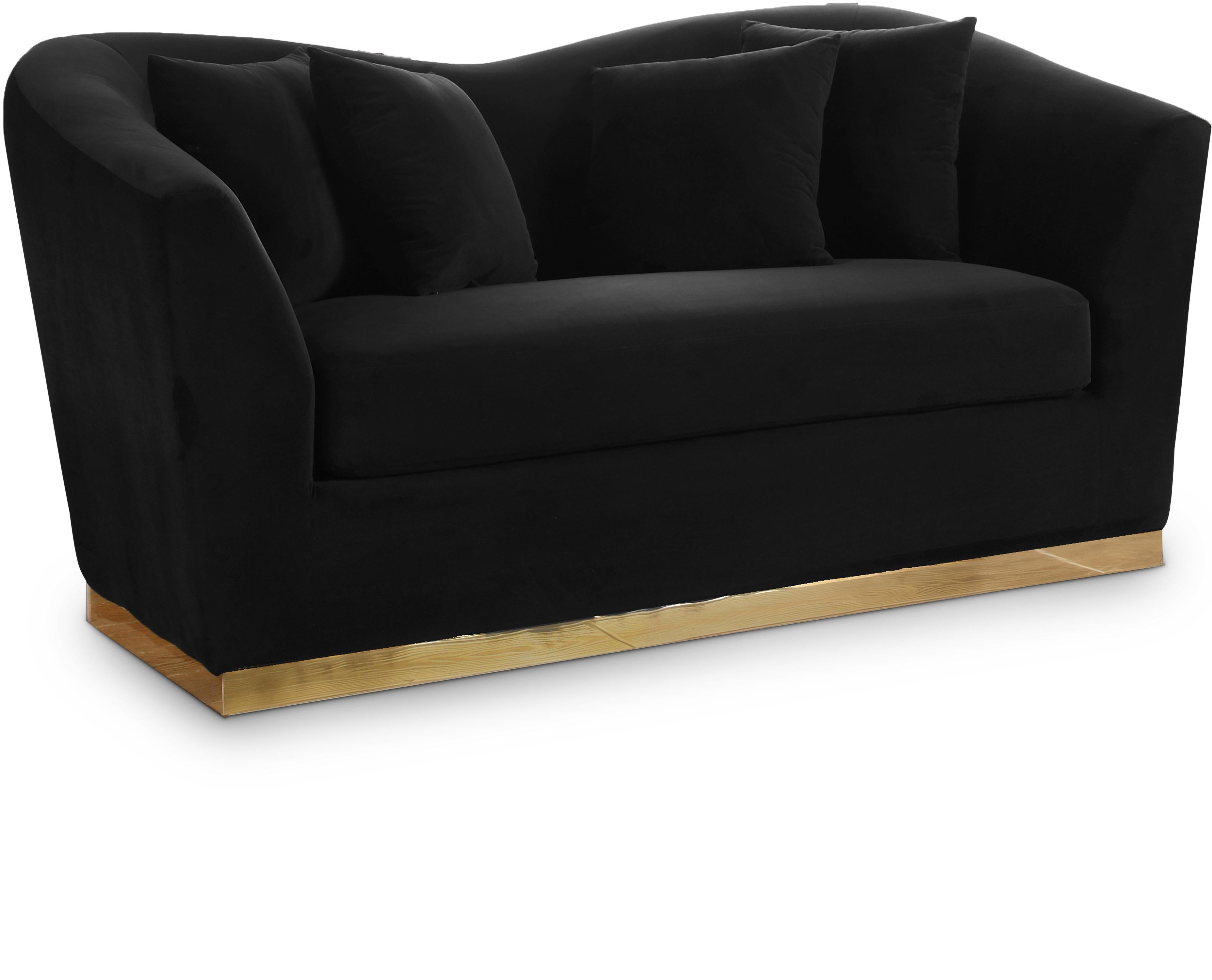 Arabella Black Velvet Loveseat - Luxe Home Furnishings (Jersey City, NJ)