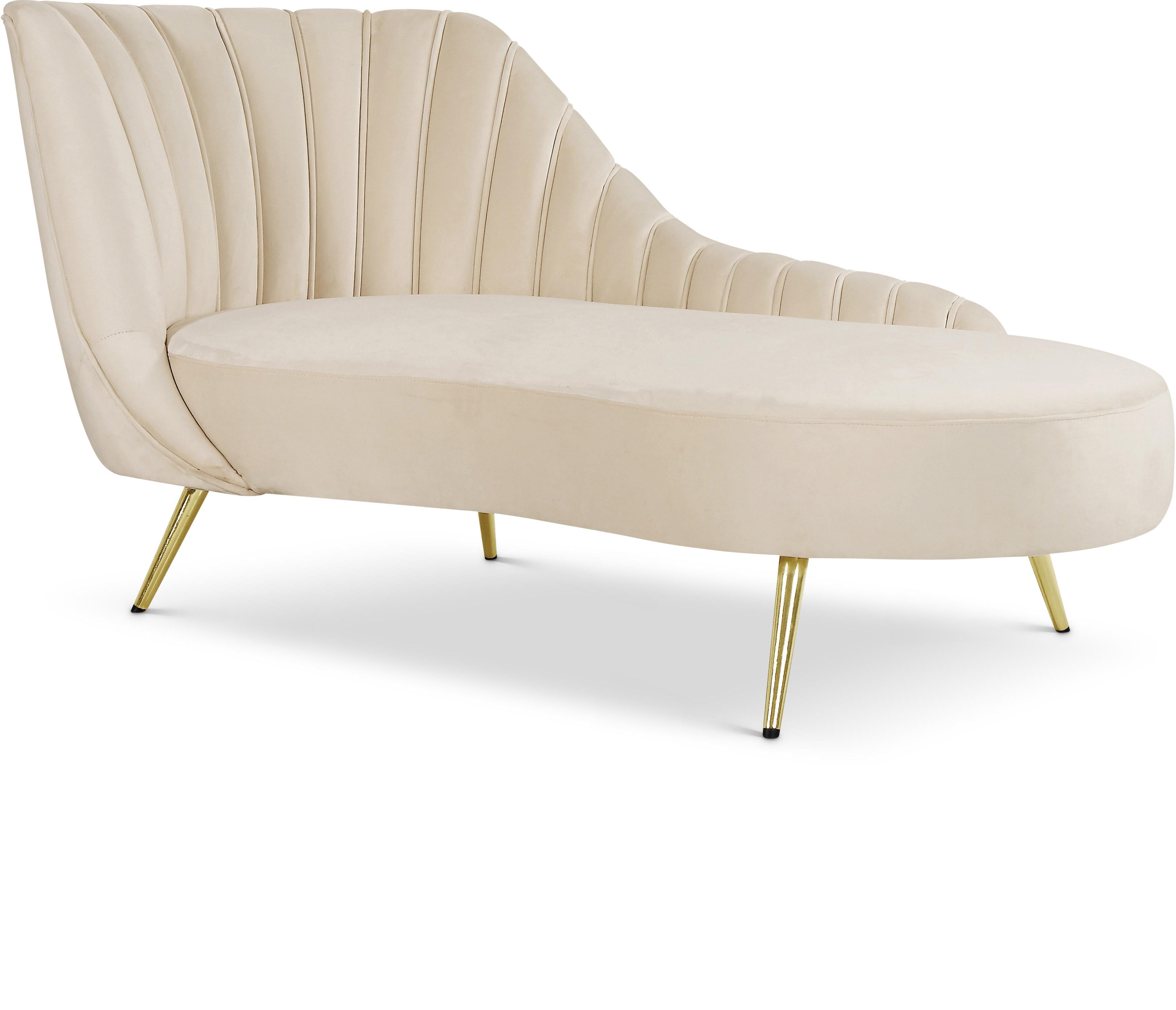 Margo Cream Velvet Chaise - Luxe Home Furnishings (Jersey City, NJ)