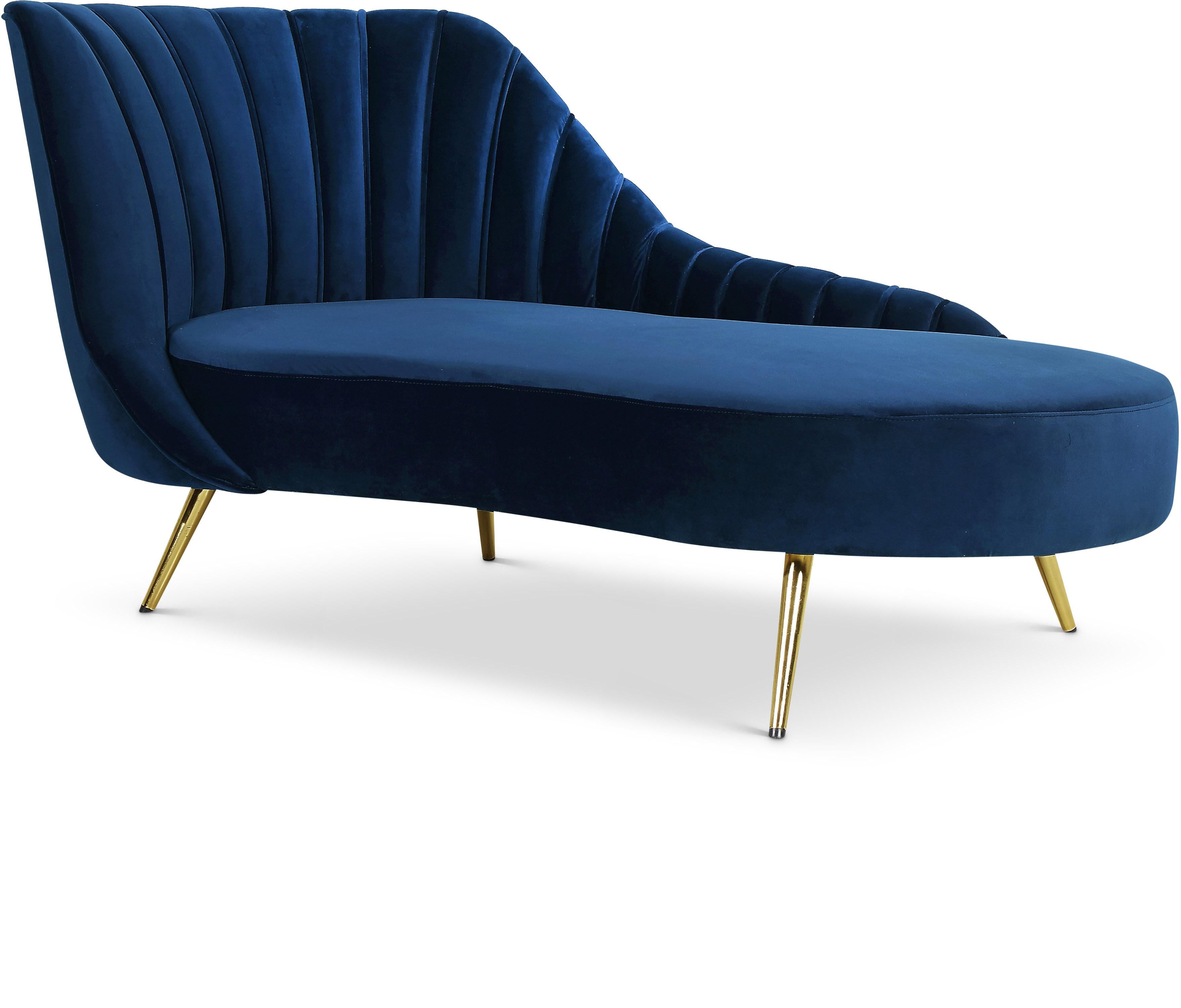 Margo Navy Velvet Chaise - Luxe Home Furnishings (Jersey City, NJ)