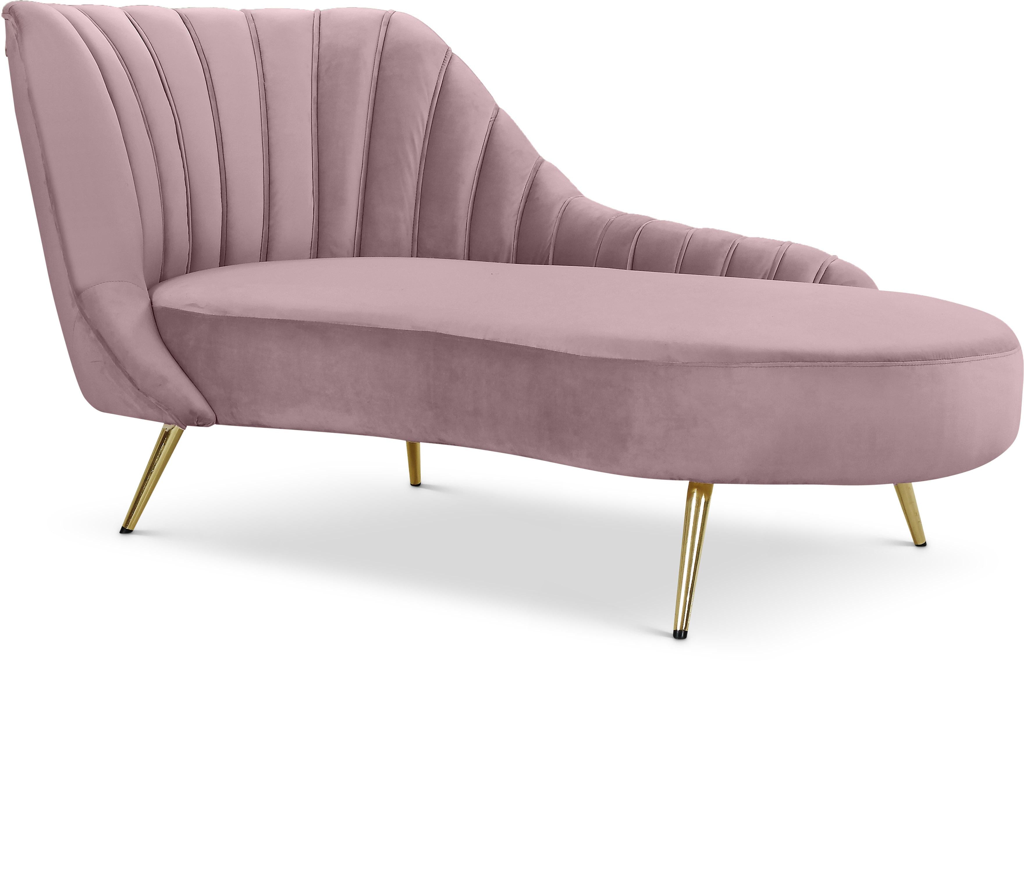 Margo Pink Velvet Chaise - Luxe Home Furnishings (Jersey City, NJ)