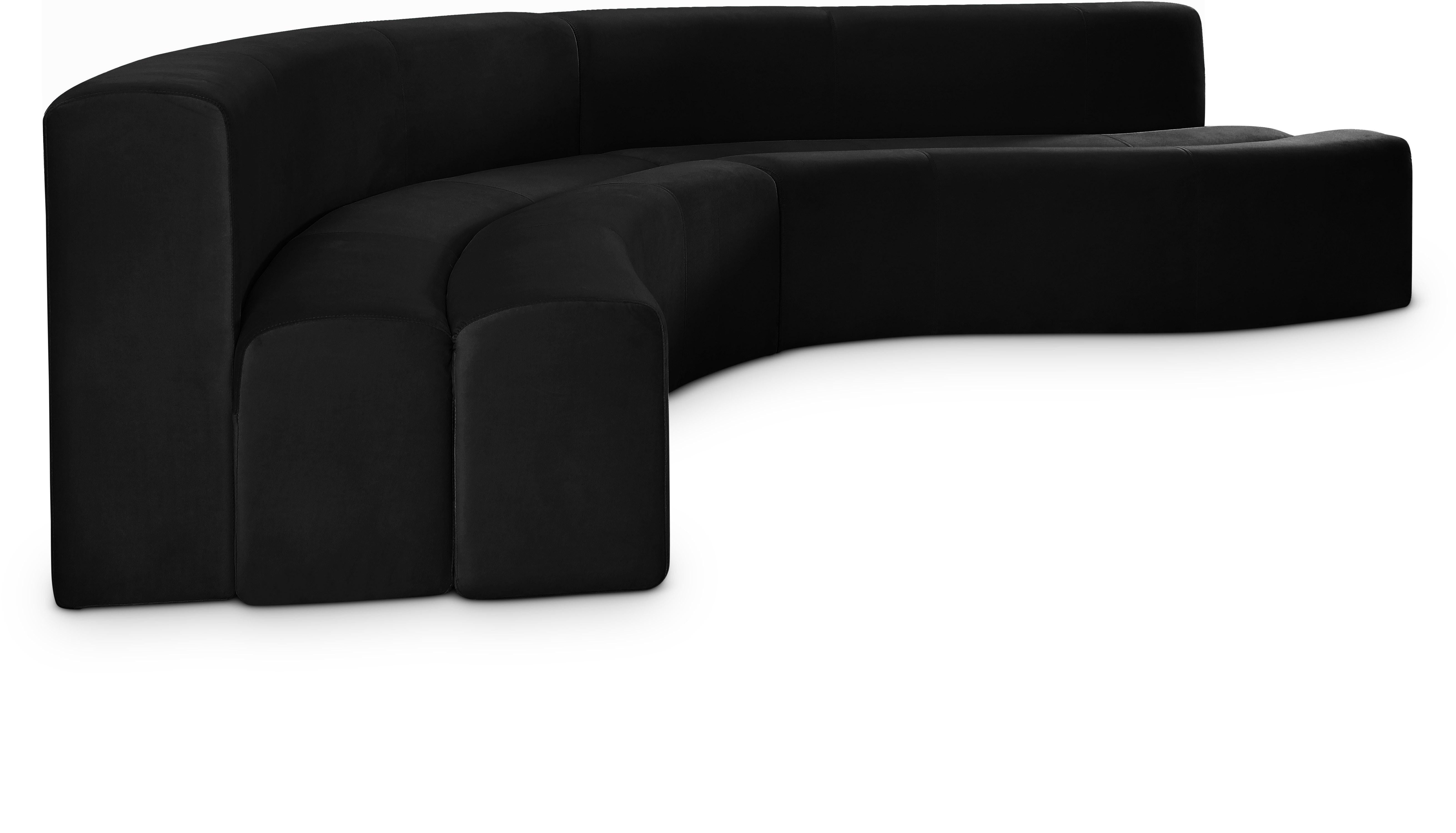 Curl Black Velvet 2pc. Sectional - Luxe Home Furnishings (Jersey City, NJ)