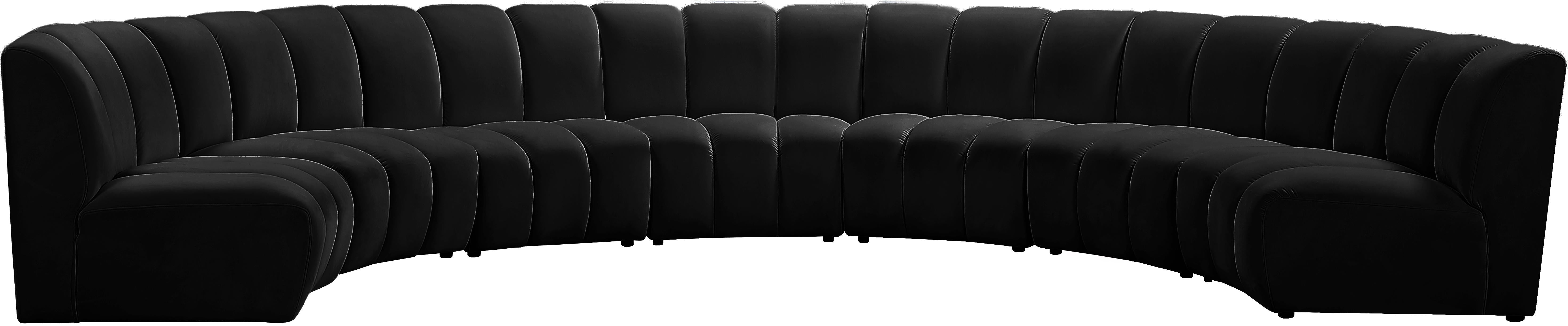 Infinity Black Velvet 7pc. Modular Sectional - Luxe Home Furnishings (Jersey City, NJ)