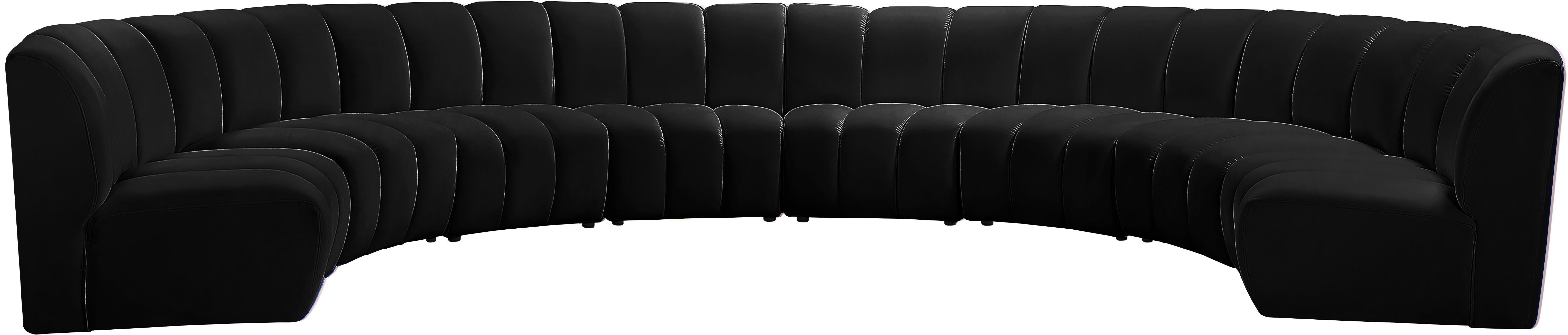 Infinity Black Velvet 8pc. Modular Sectional - Luxe Home Furnishings (Jersey City, NJ)
