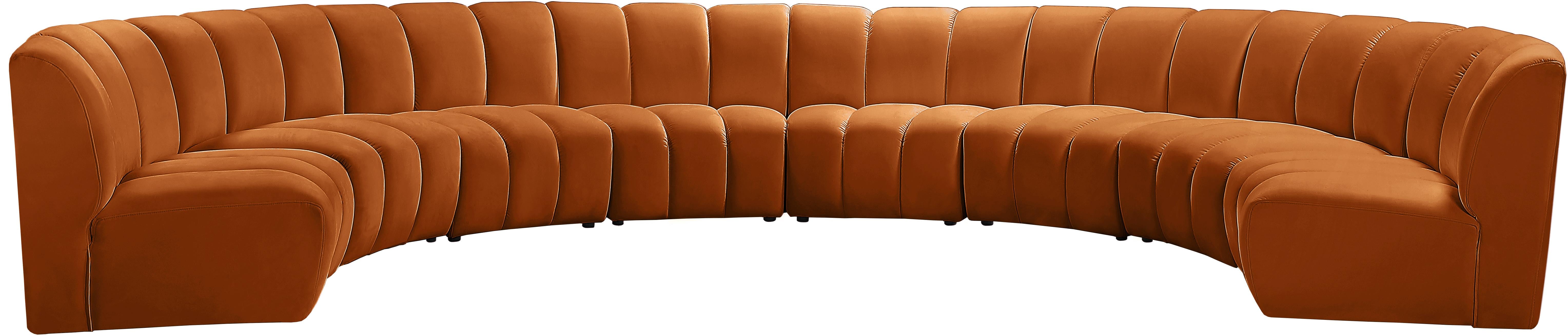 Infinity Cognac Velvet 8pc. Modular Sectional - Luxe Home Furnishings (Jersey City, NJ)