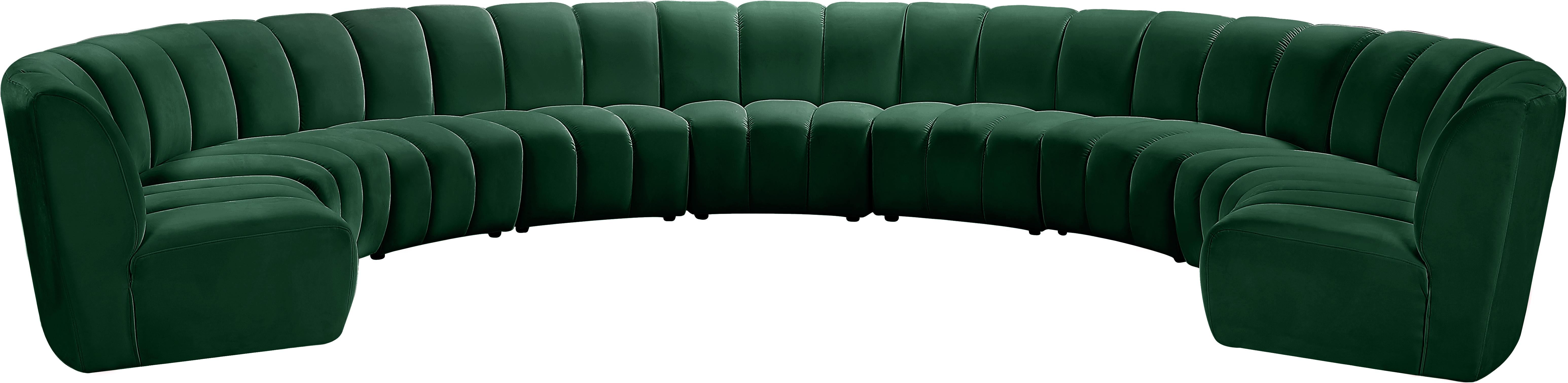 Infinity Green Velvet 9pc. Modular Sectional - Luxe Home Furnishings (Jersey City, NJ)