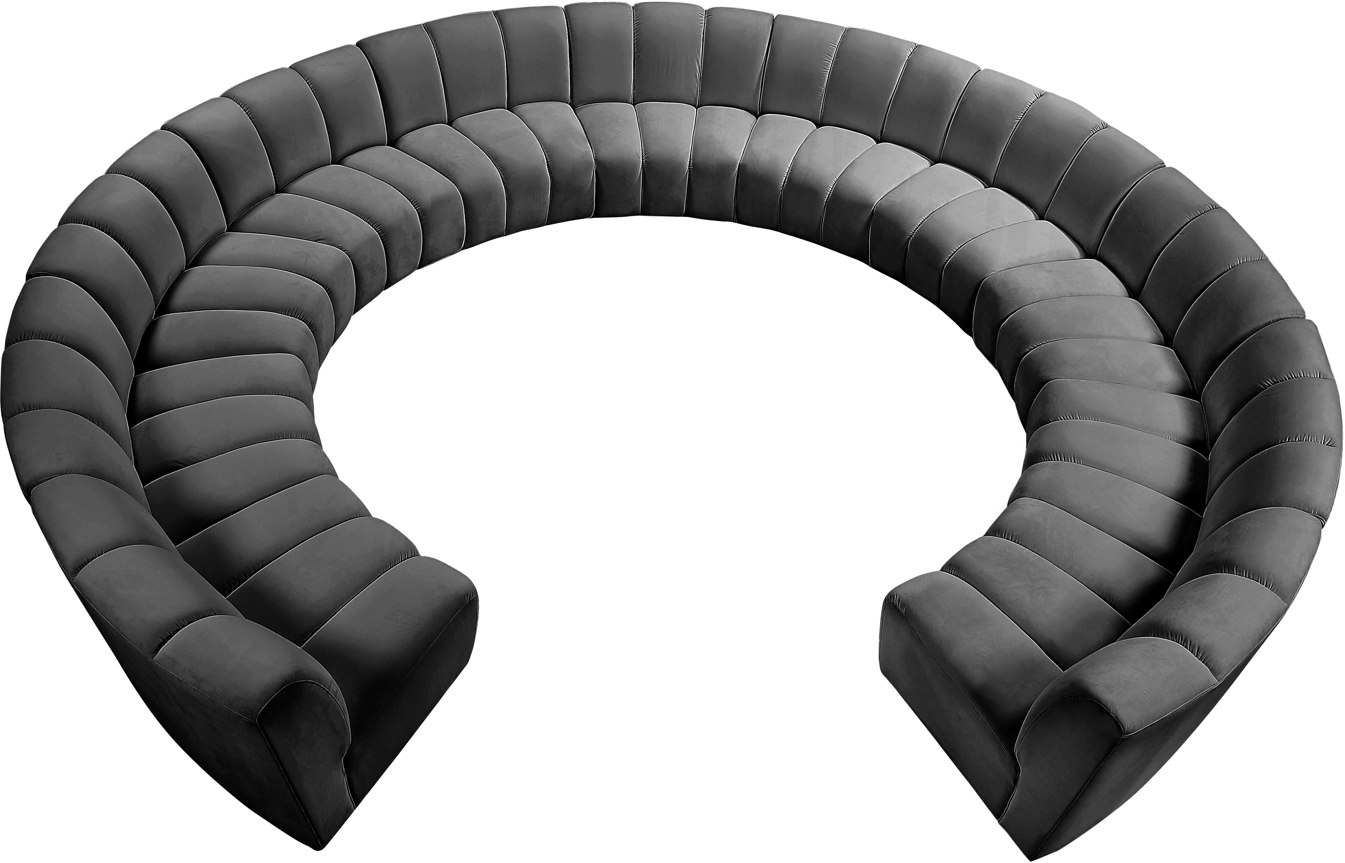 Infinity Grey Velvet 11pc. Modular Sectional - Luxe Home Furnishings (Jersey City, NJ)