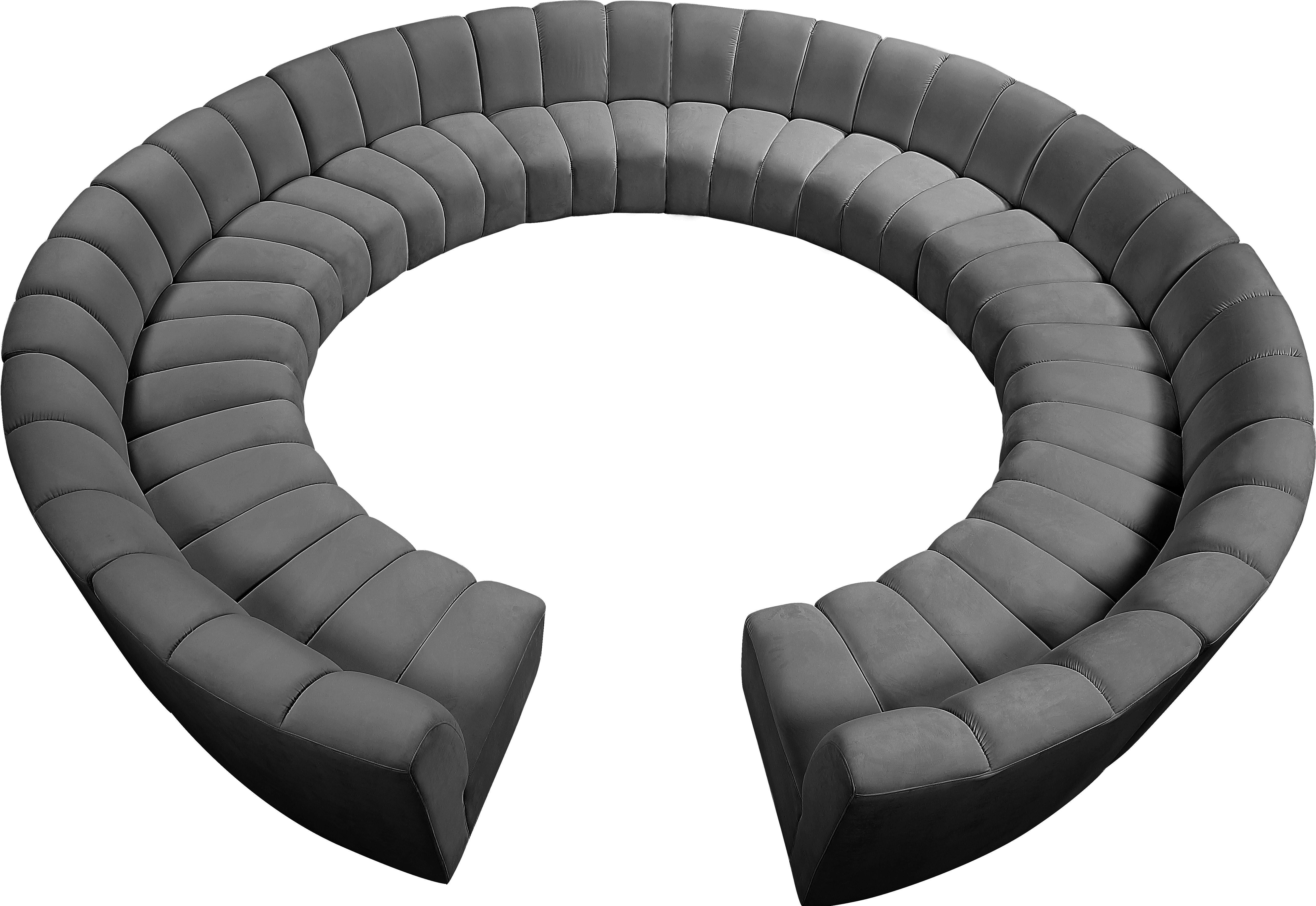 Infinity Grey Velvet 12pc. Modular Sectional - Luxe Home Furnishings (Jersey City, NJ)