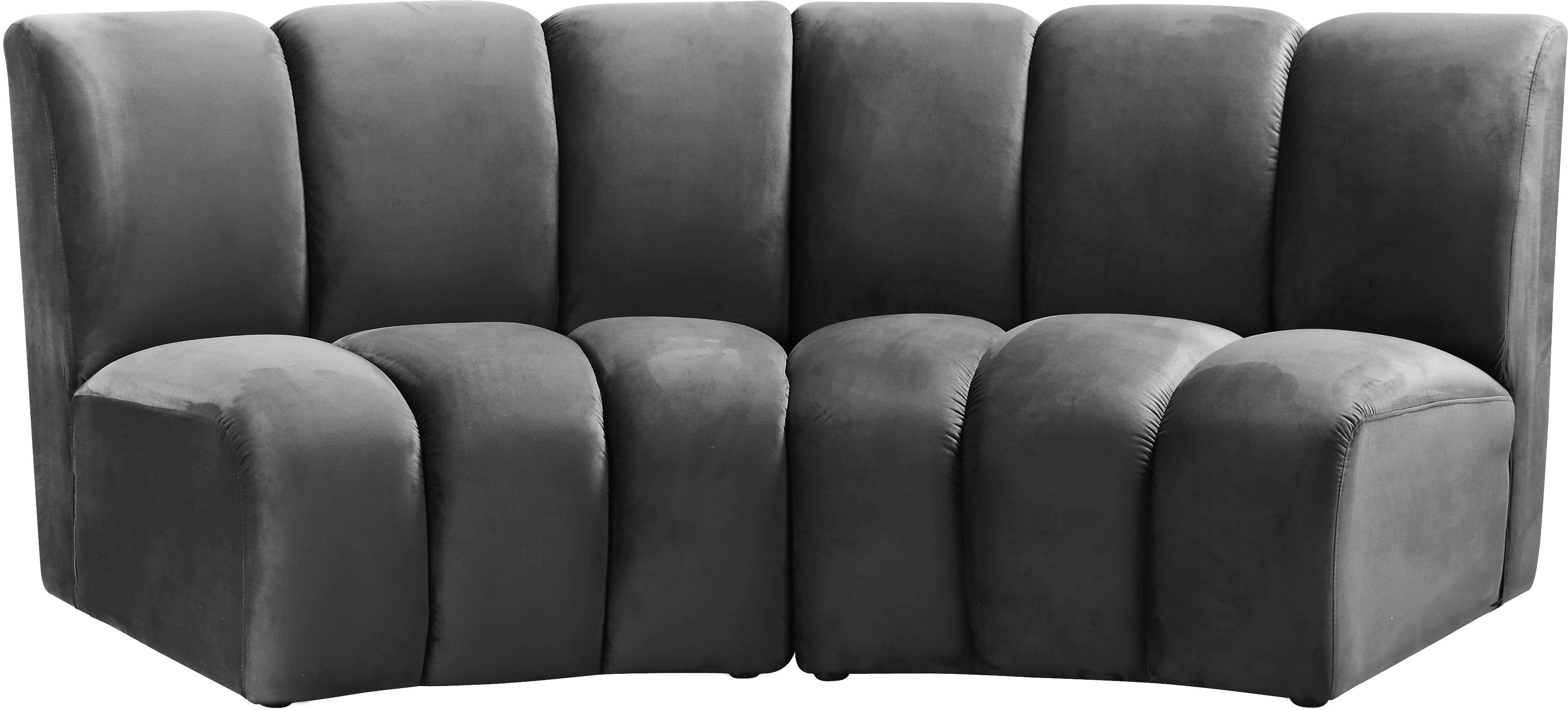Infinity Grey Velvet 2pc. Modular Sectional - Luxe Home Furnishings (Jersey City, NJ)