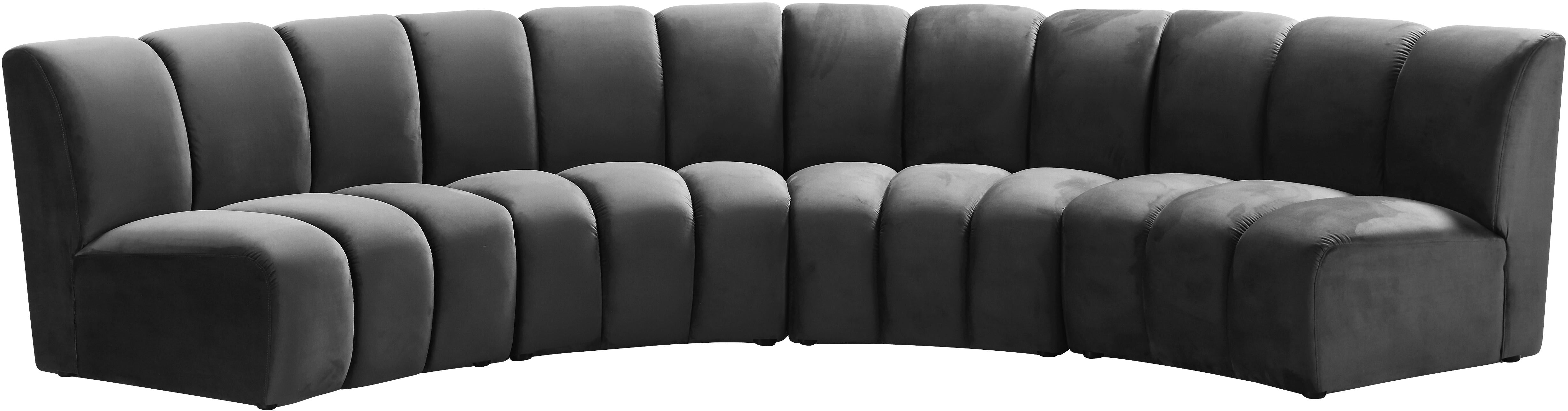 Infinity Grey Velvet 4pc. Modular Sectional - Luxe Home Furnishings (Jersey City, NJ)