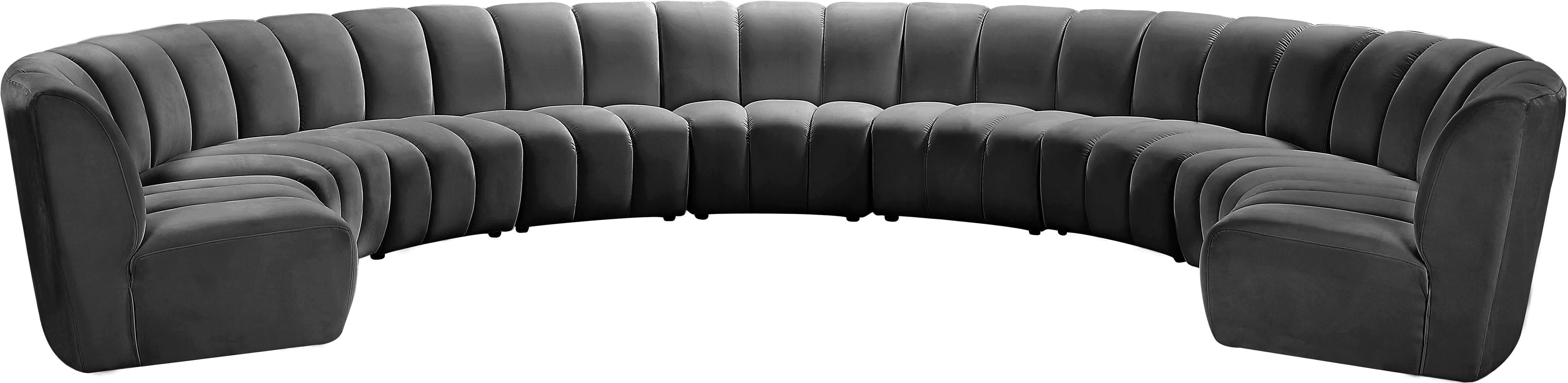 Infinity Grey Velvet 9pc. Modular Sectional - Luxe Home Furnishings (Jersey City, NJ)