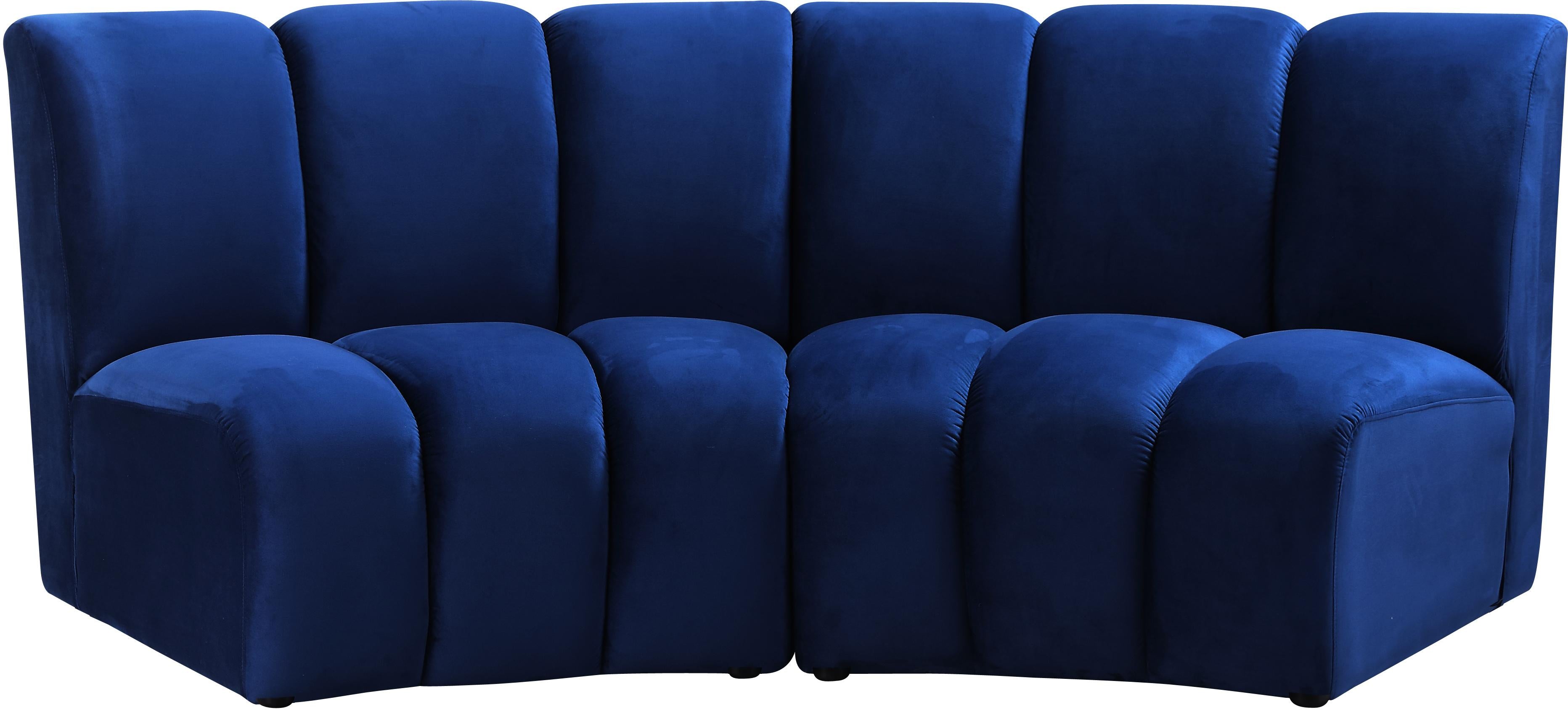 Infinity Navy Velvet 2pc. Modular Sectional - Luxe Home Furnishings (Jersey City, NJ)