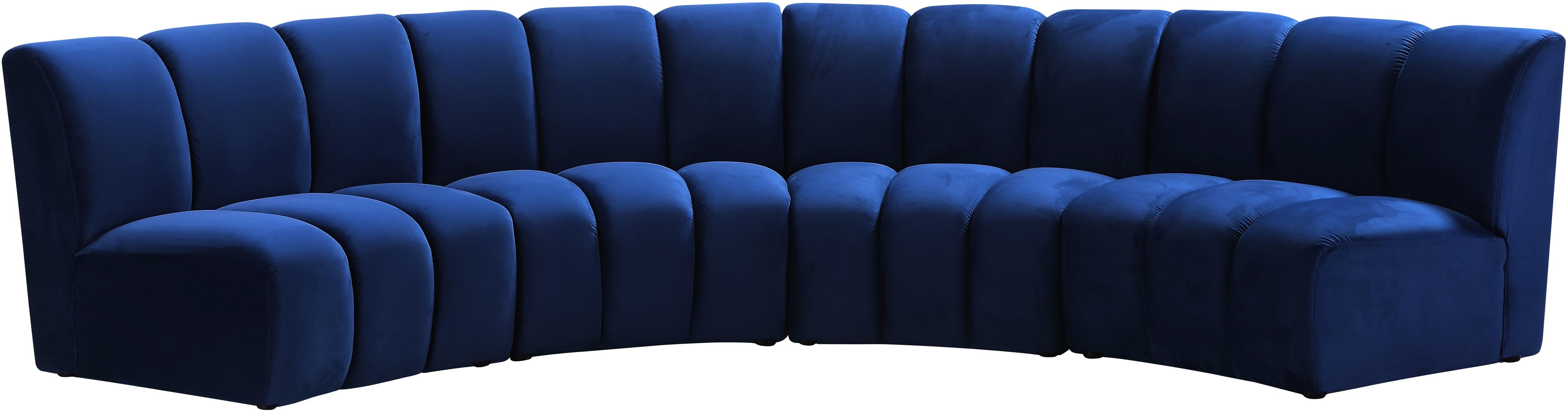 Infinity Navy Velvet 4pc. Modular Sectional - Luxe Home Furnishings (Jersey City, NJ)