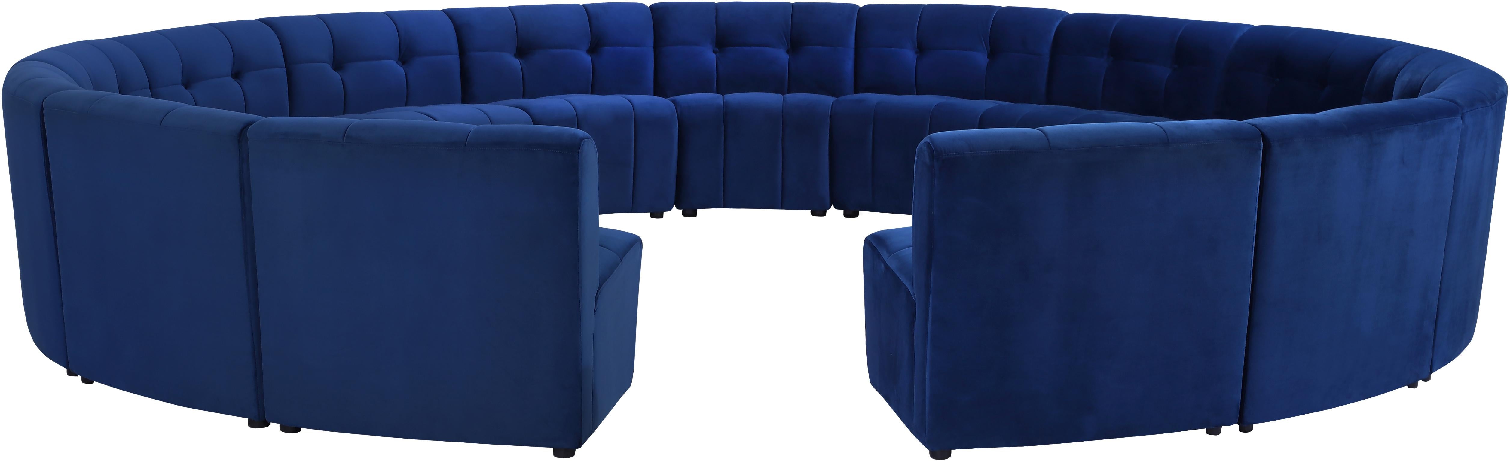 Limitless Navy Velvet 15pc. Modular Sectional - Luxe Home Furnishings (Jersey City, NJ)