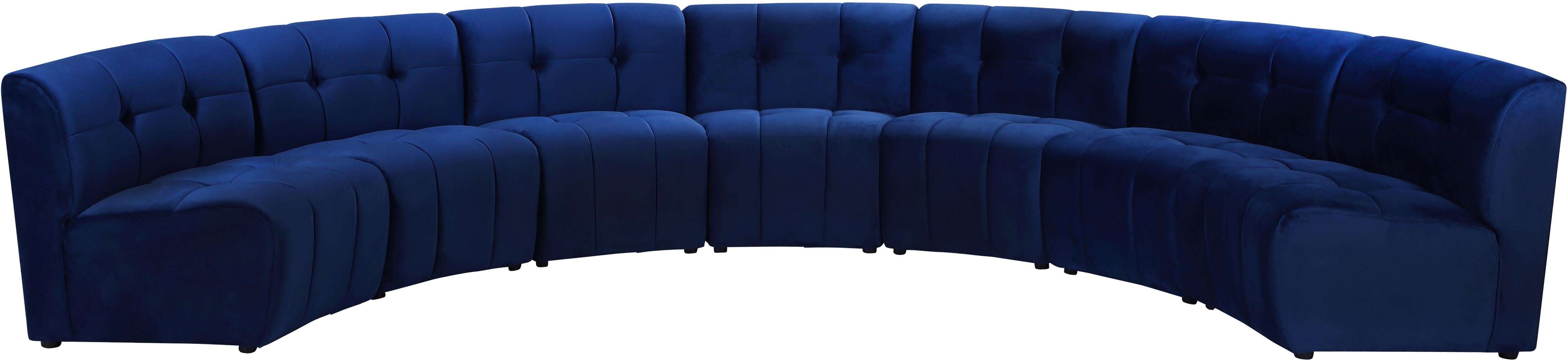 Limitless Navy Velvet 7pc. Modular Sectional - Luxe Home Furnishings (Jersey City, NJ)