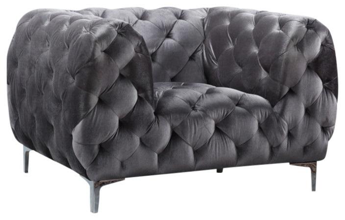 Mercer Grey Velvet Chair - Luxe Home Furnishings (Jersey City, NJ)